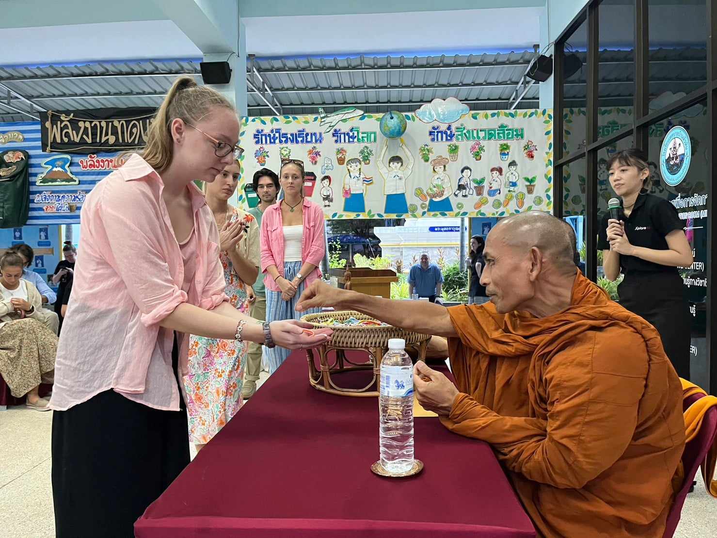 Being blessed by the Monks at graduation