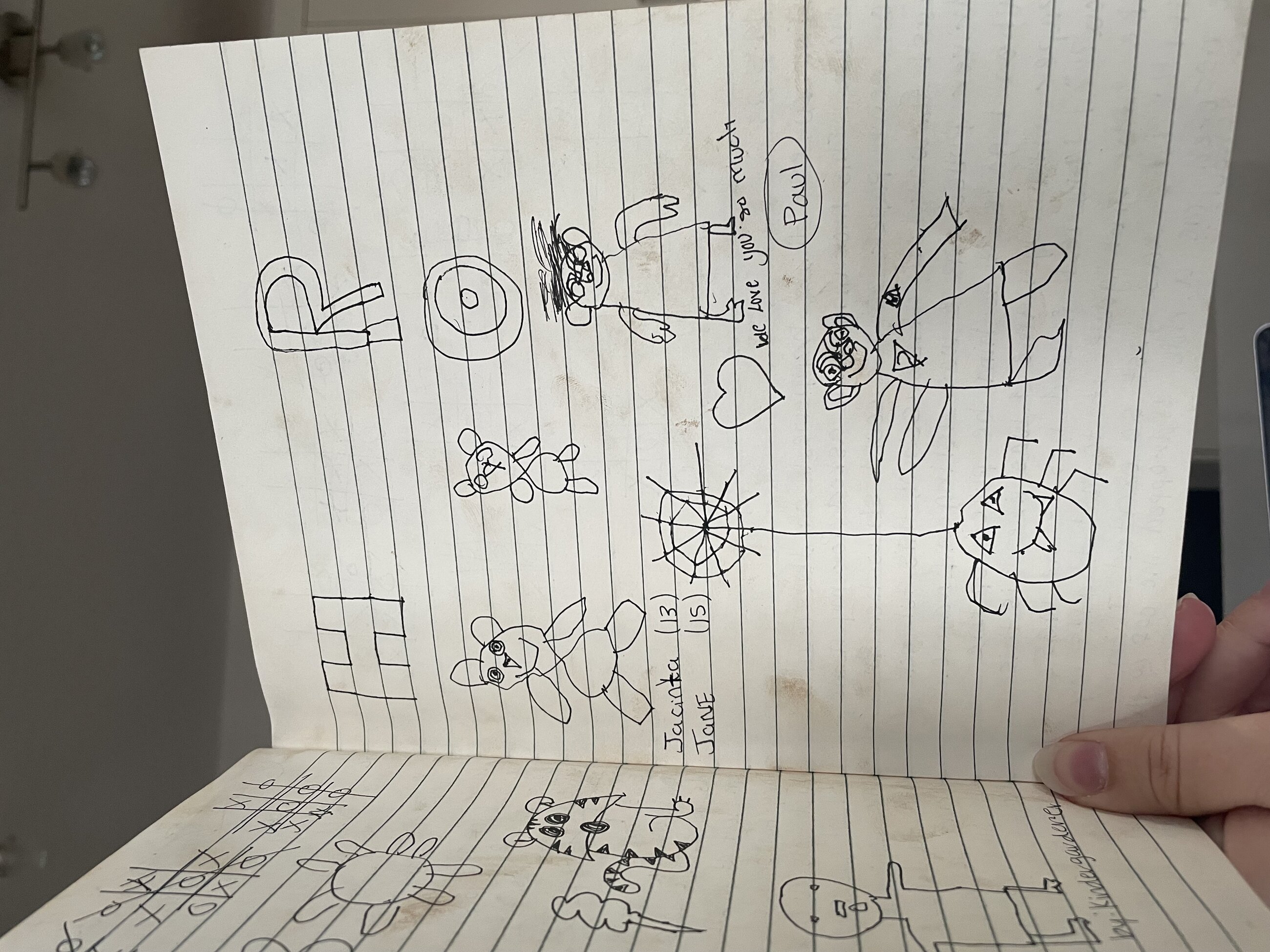 One of the pages from my journal! One of the kids from the school, Paul, wrote "We love you so much"