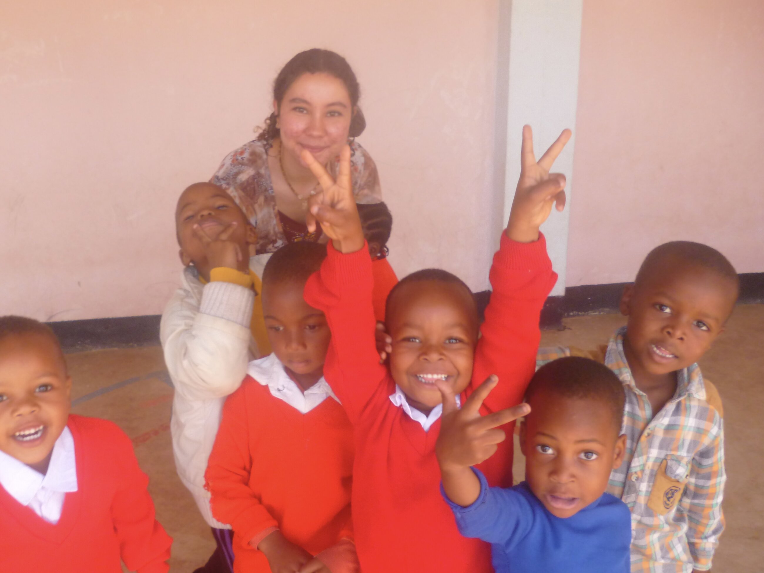 A photo with me and the gorgeous kids I was able to work with