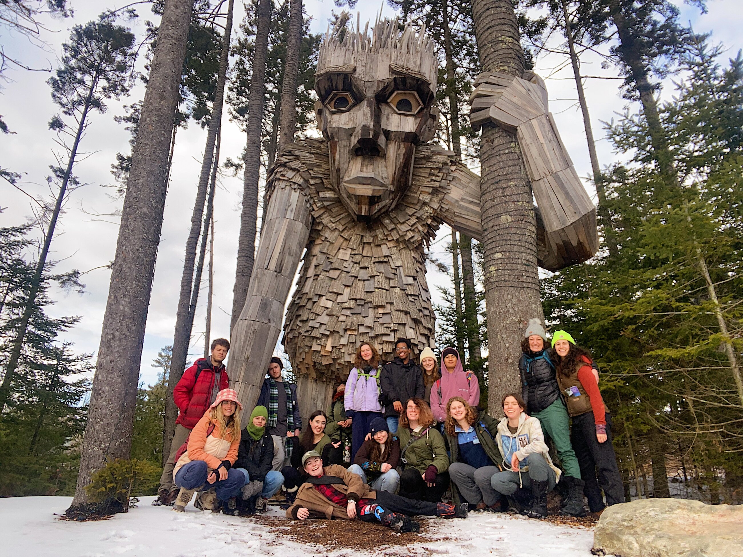 giant troll scavenger hunt at coastal maine botanical gardens