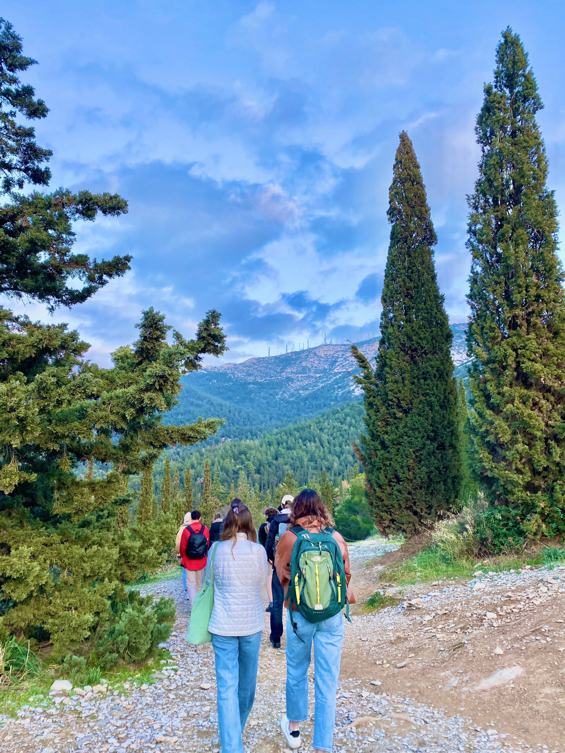 Hike on field trip with class on trails right near Athens