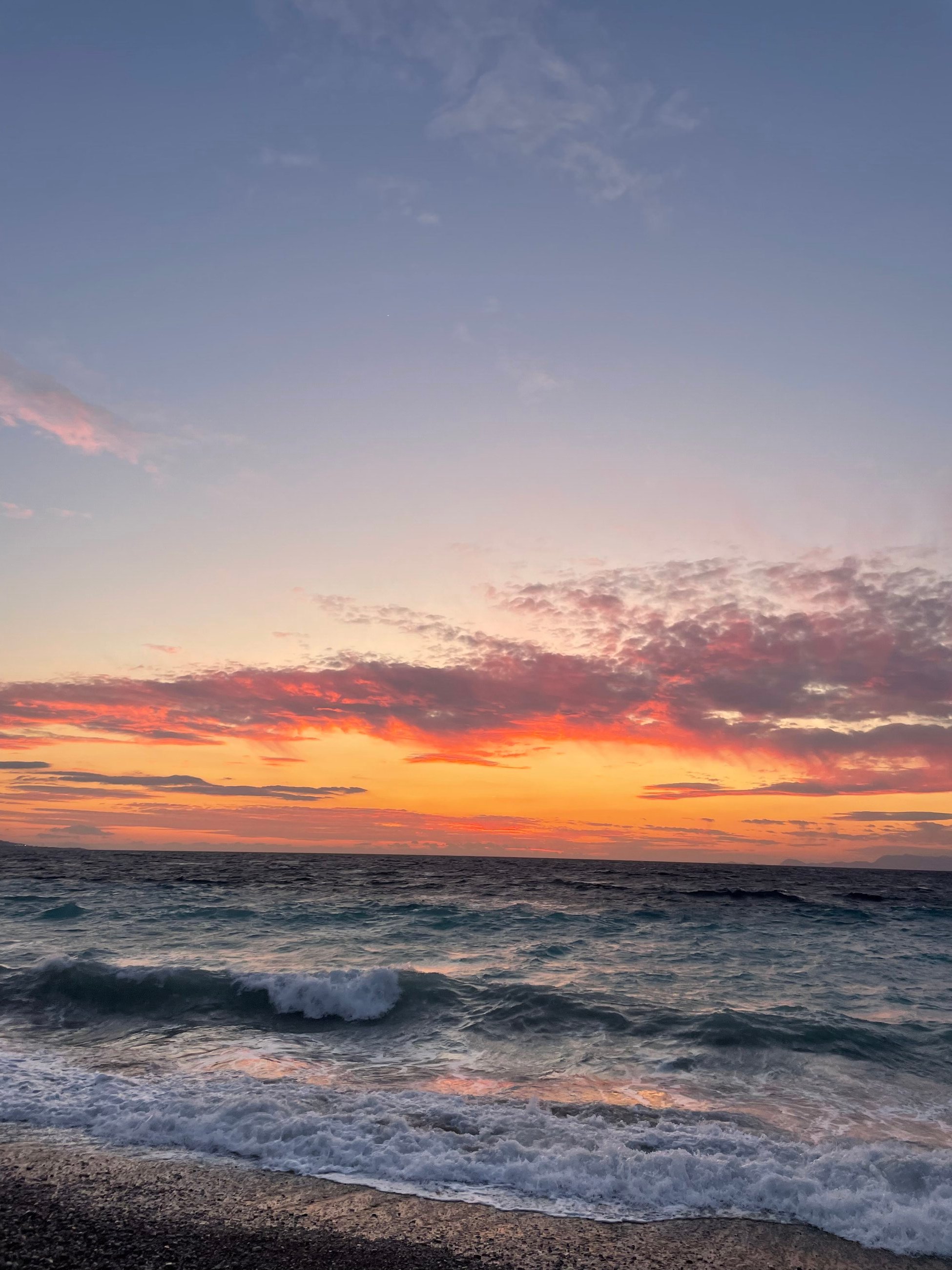 Beautiful sunset in Rhodes on field study