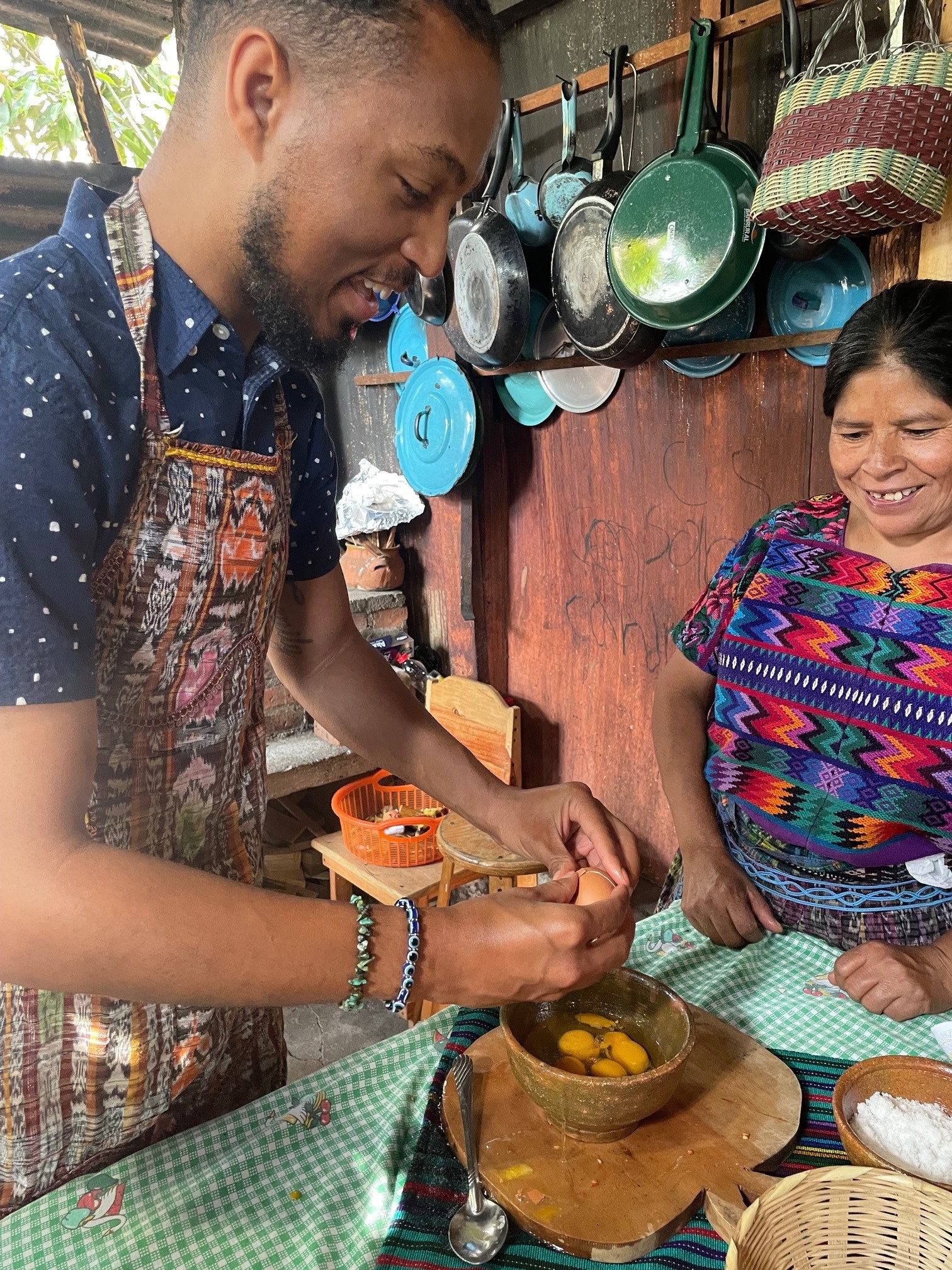 Cooking a traditional Mayan breakfast