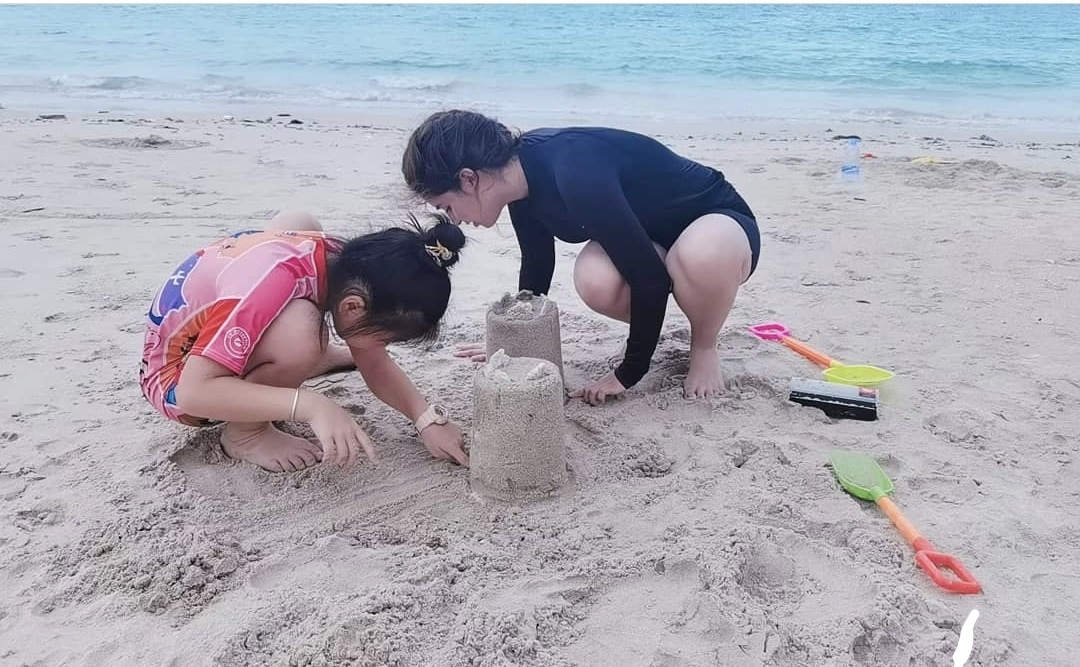 My host kid and I at the beach. We had so much fun!