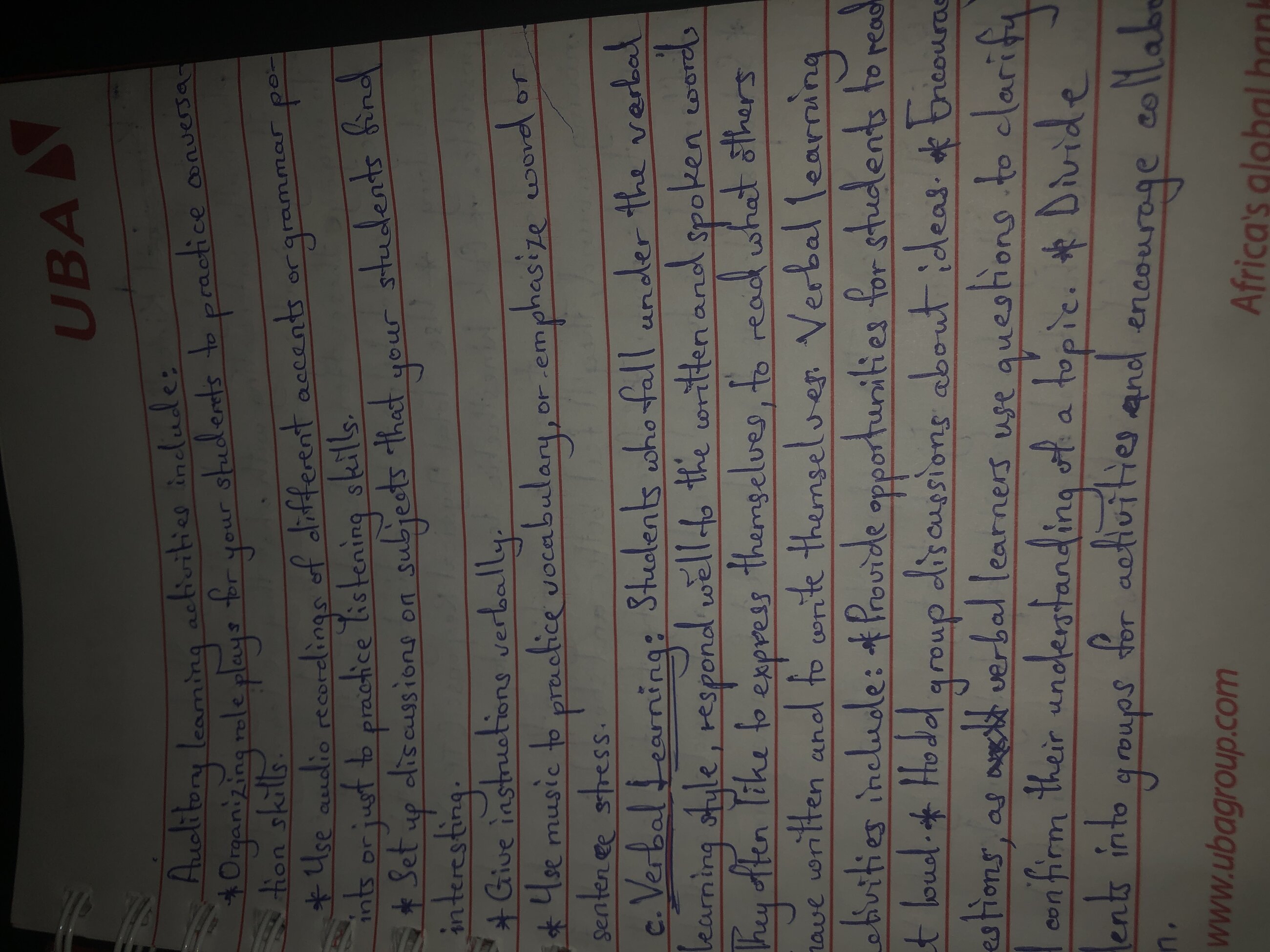 A sheet from my notes😁