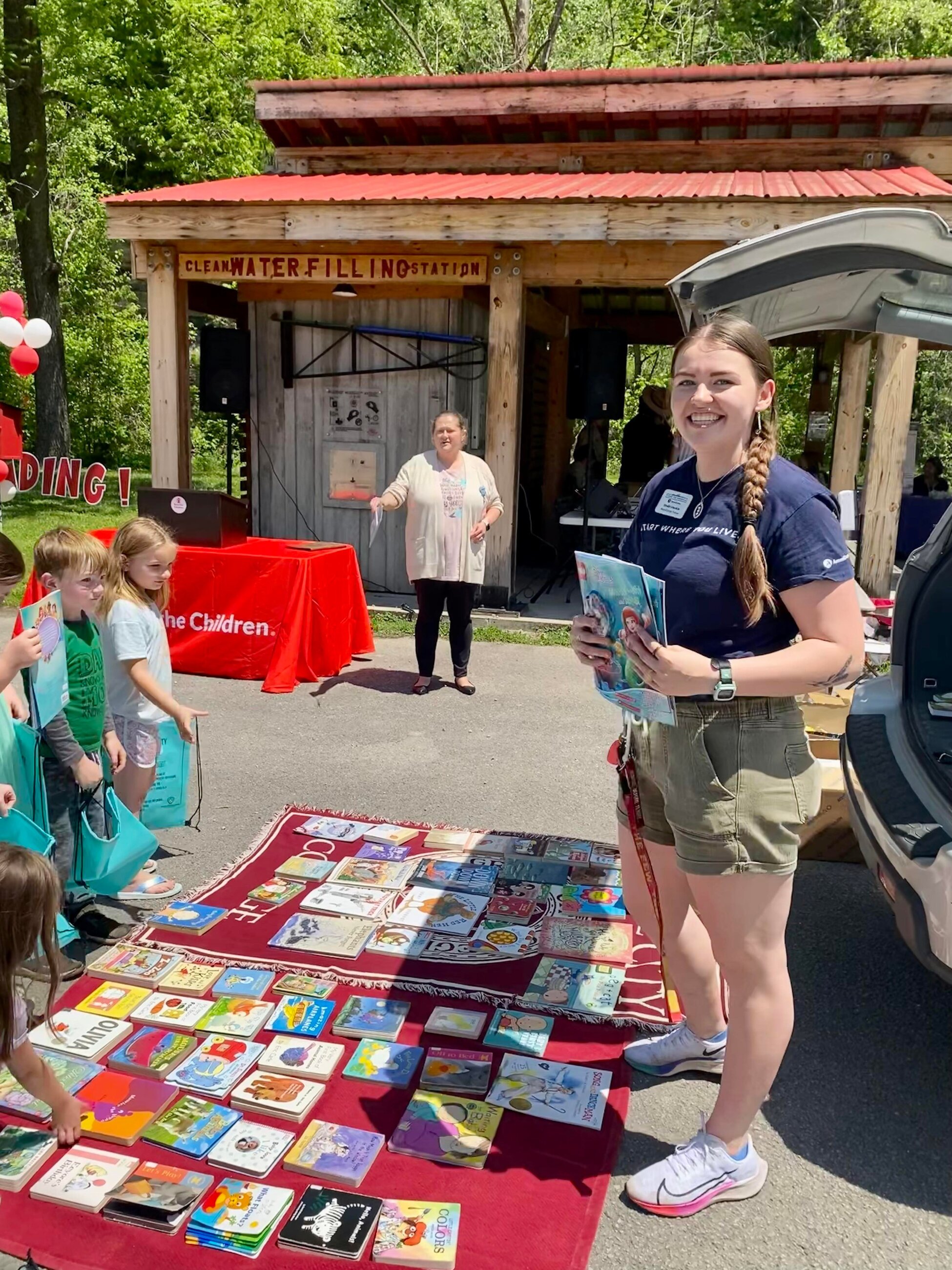 Free Little Library Grand Opening book distribution