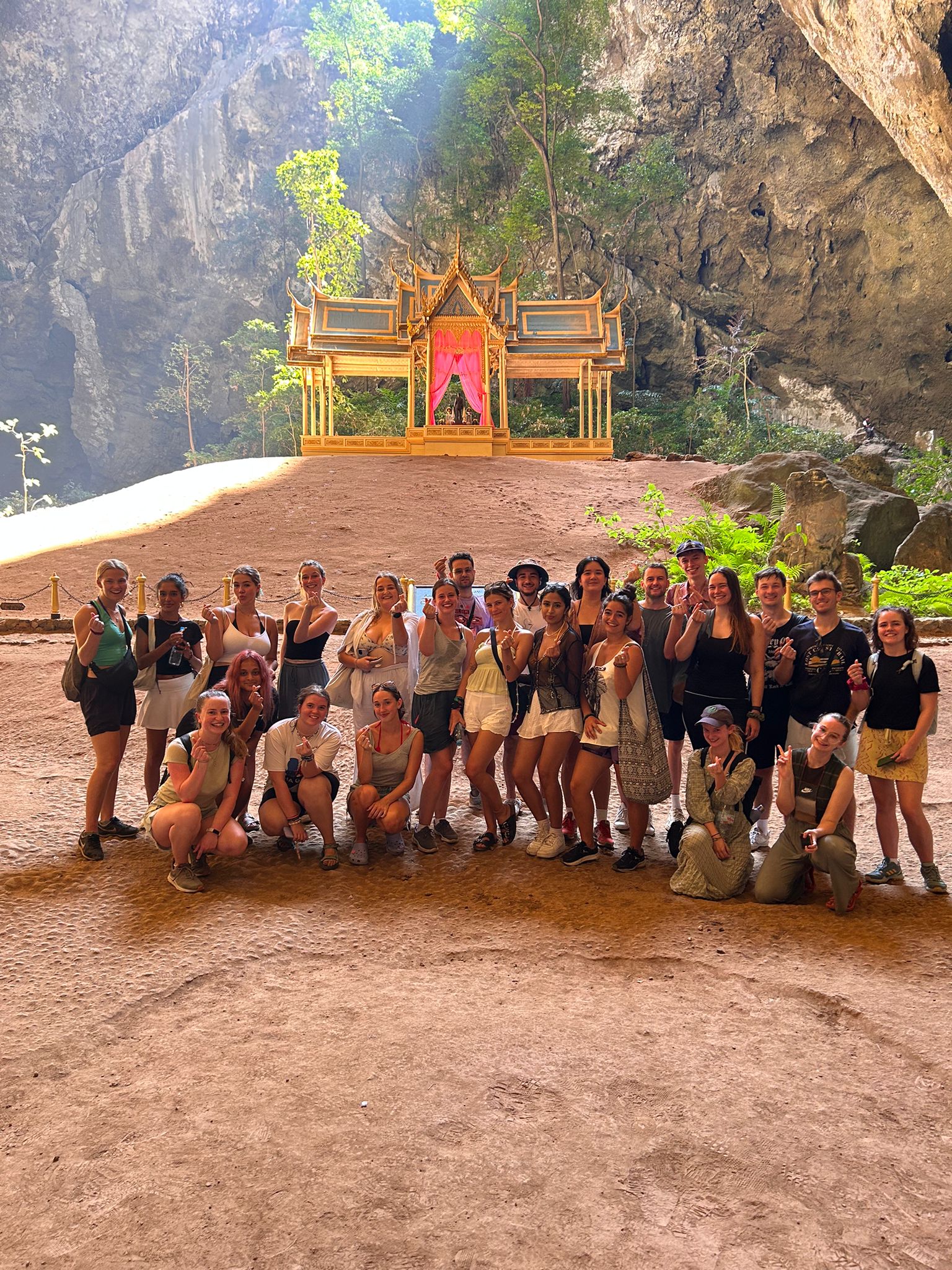 Visiting a temple in a cave with the Gotoco group!