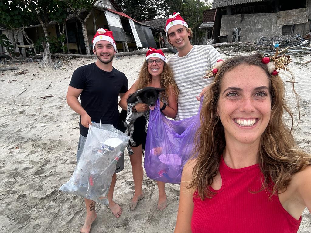 Christmas beach cleanup