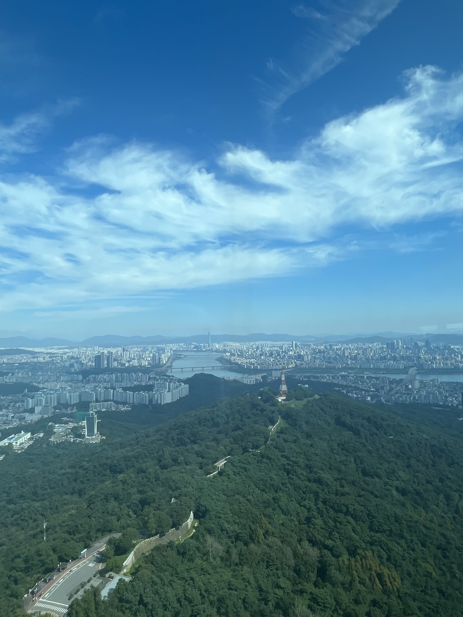 This is a beautiful view of Seoul from Namsan Tower!