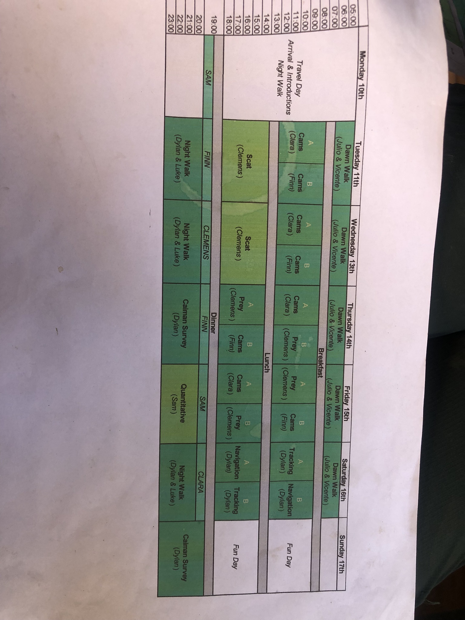 Schedule