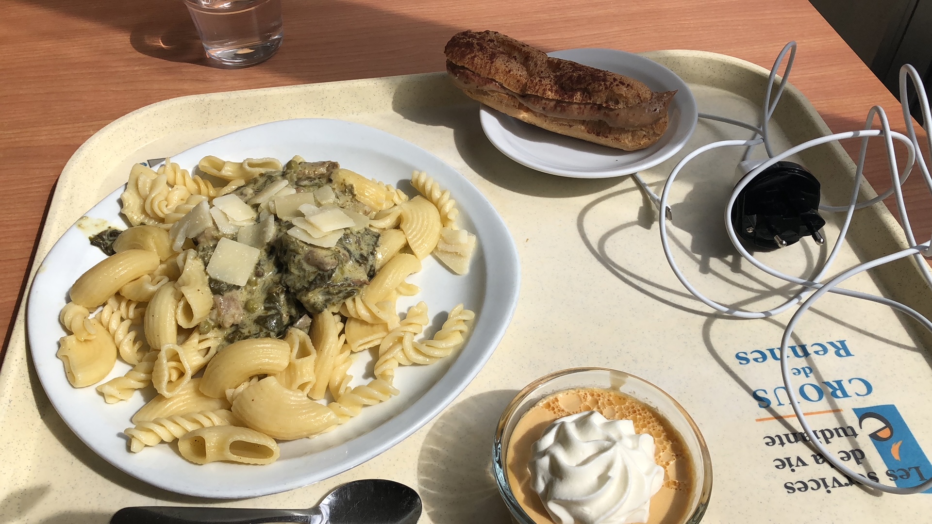 School Lunch - Chose to replace a salad with a second dessert. Still 3 euros!