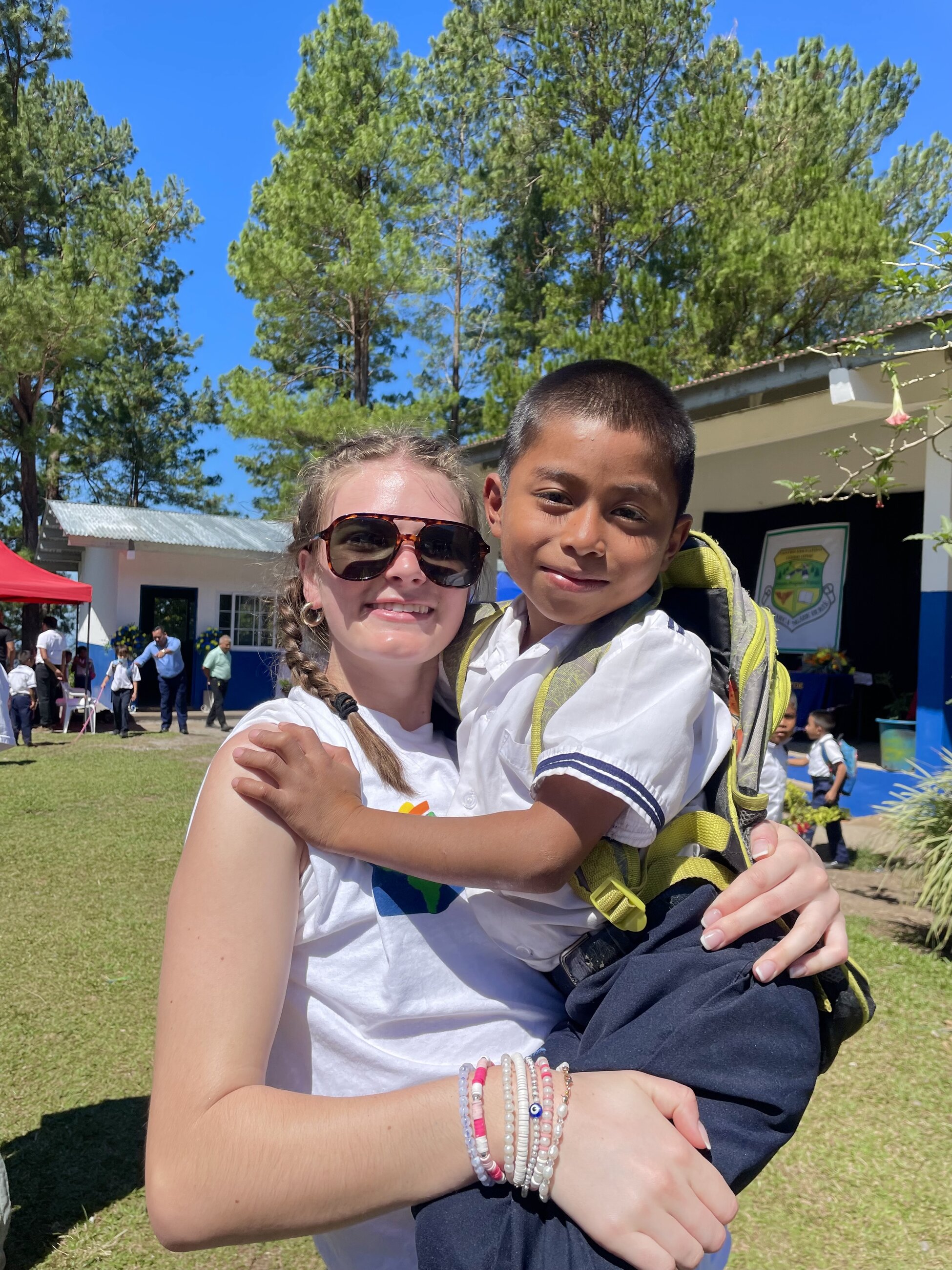 A student and I at recess on the final day!