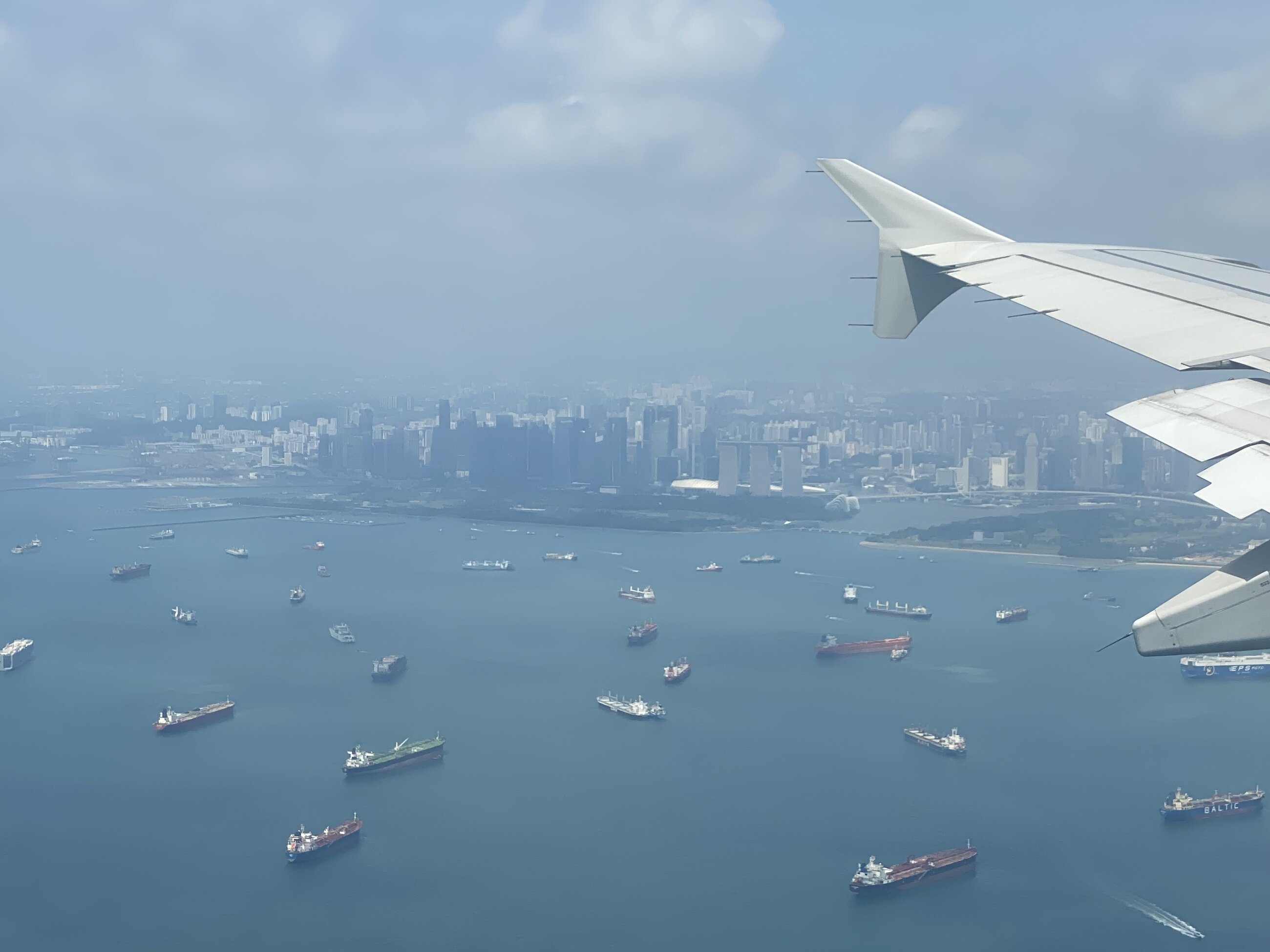 Marina Bay from the airplane