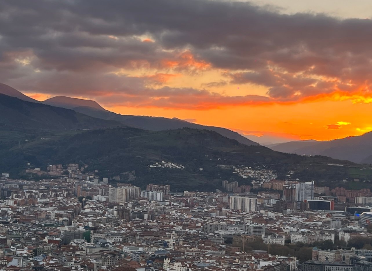 Aerial view of the city from the top of the funicular