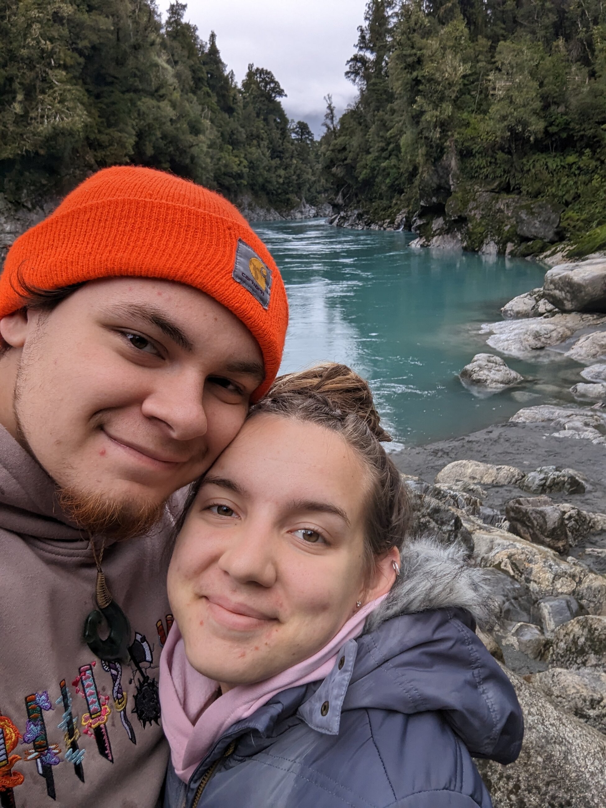 My fiance and I at Hokitika Gorge