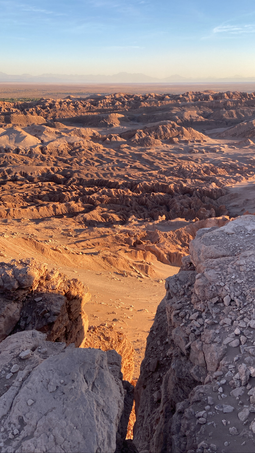 Please enjoy this other-worldly photo of Valle de Luna in the Atacama Desert, Northern Chile