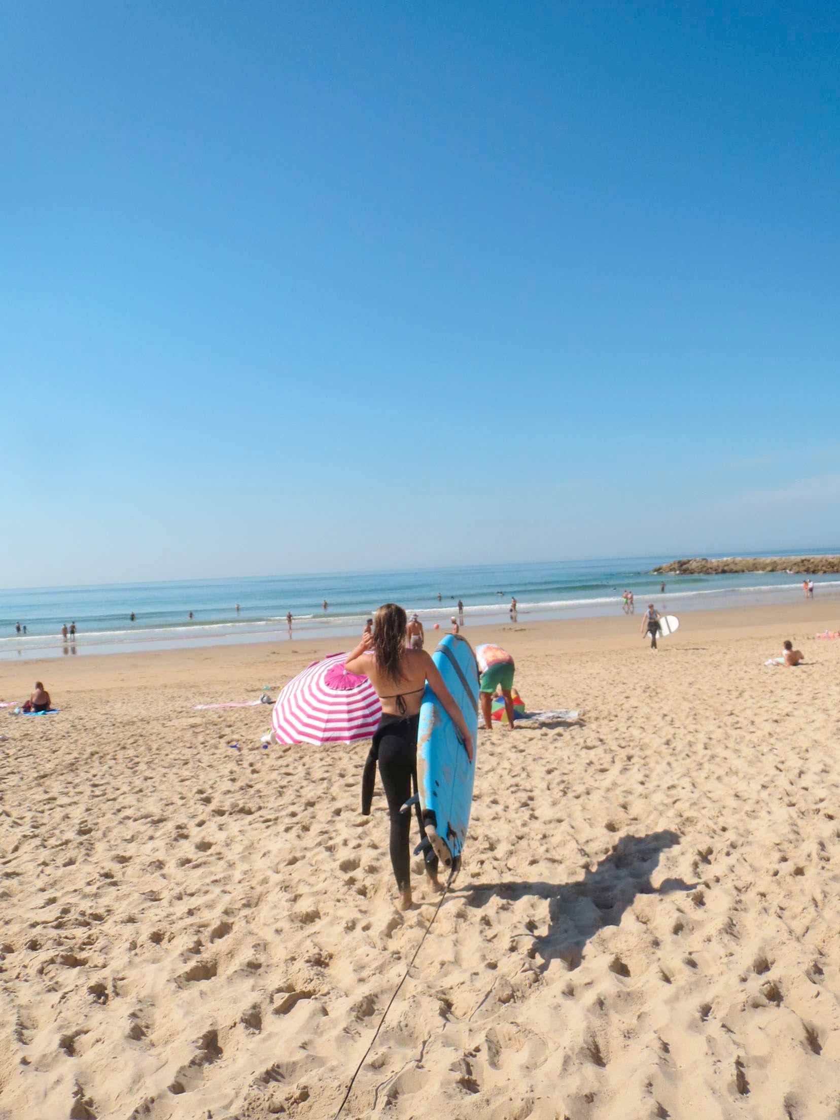 Surfing in Lisbon, Portugal