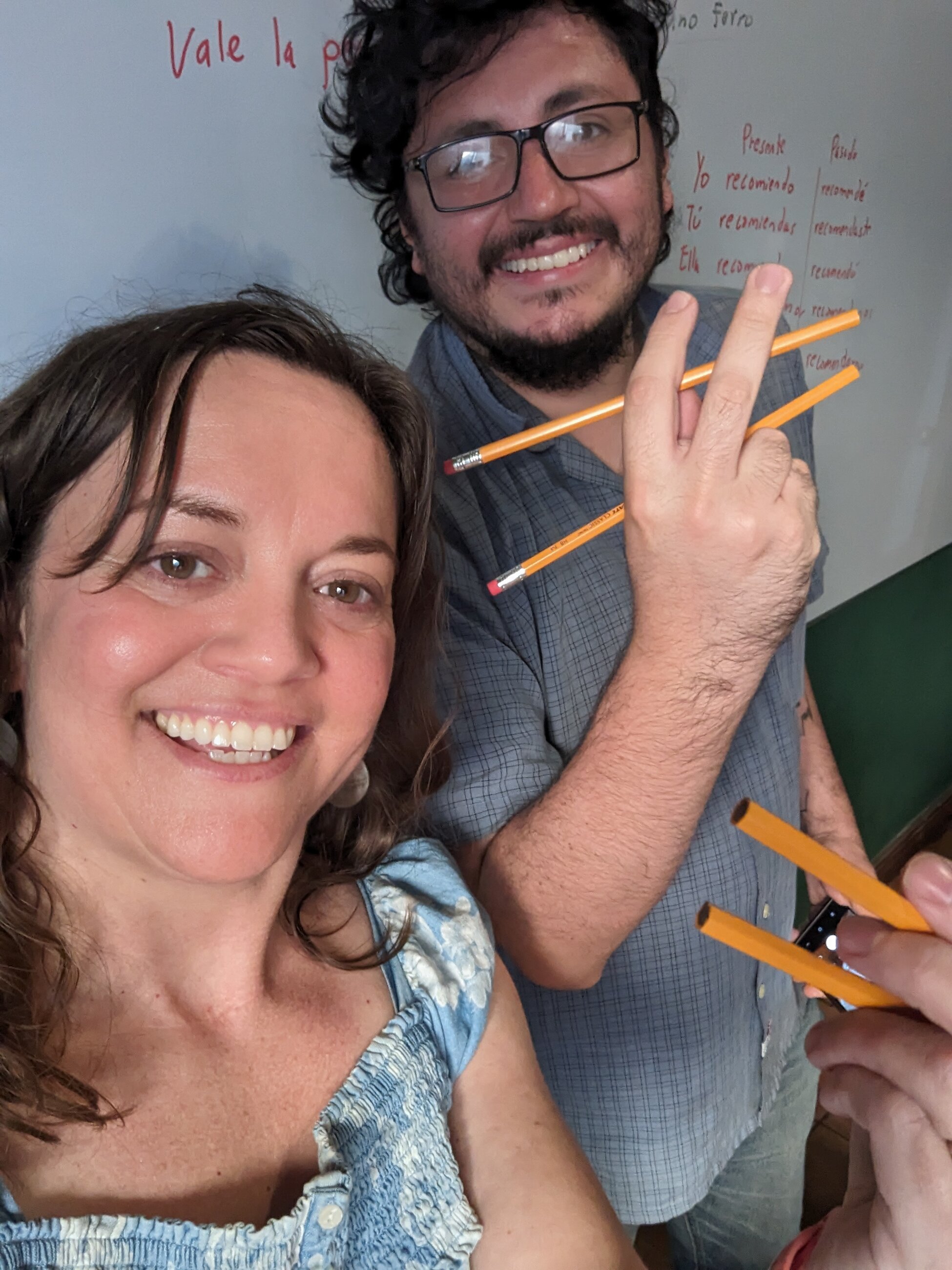 I taught my private teacher Kevin how to use chopsticks