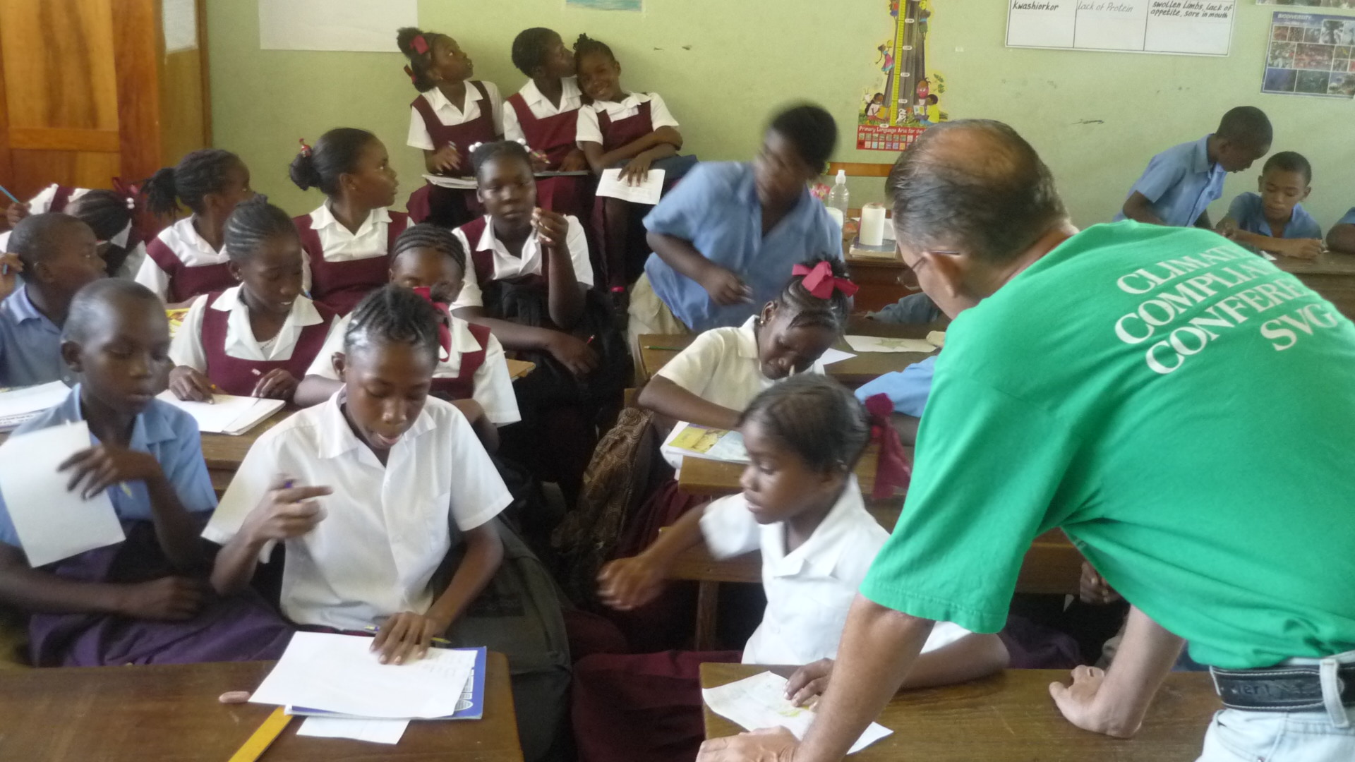 Teaching in Chateaubelair Primary School