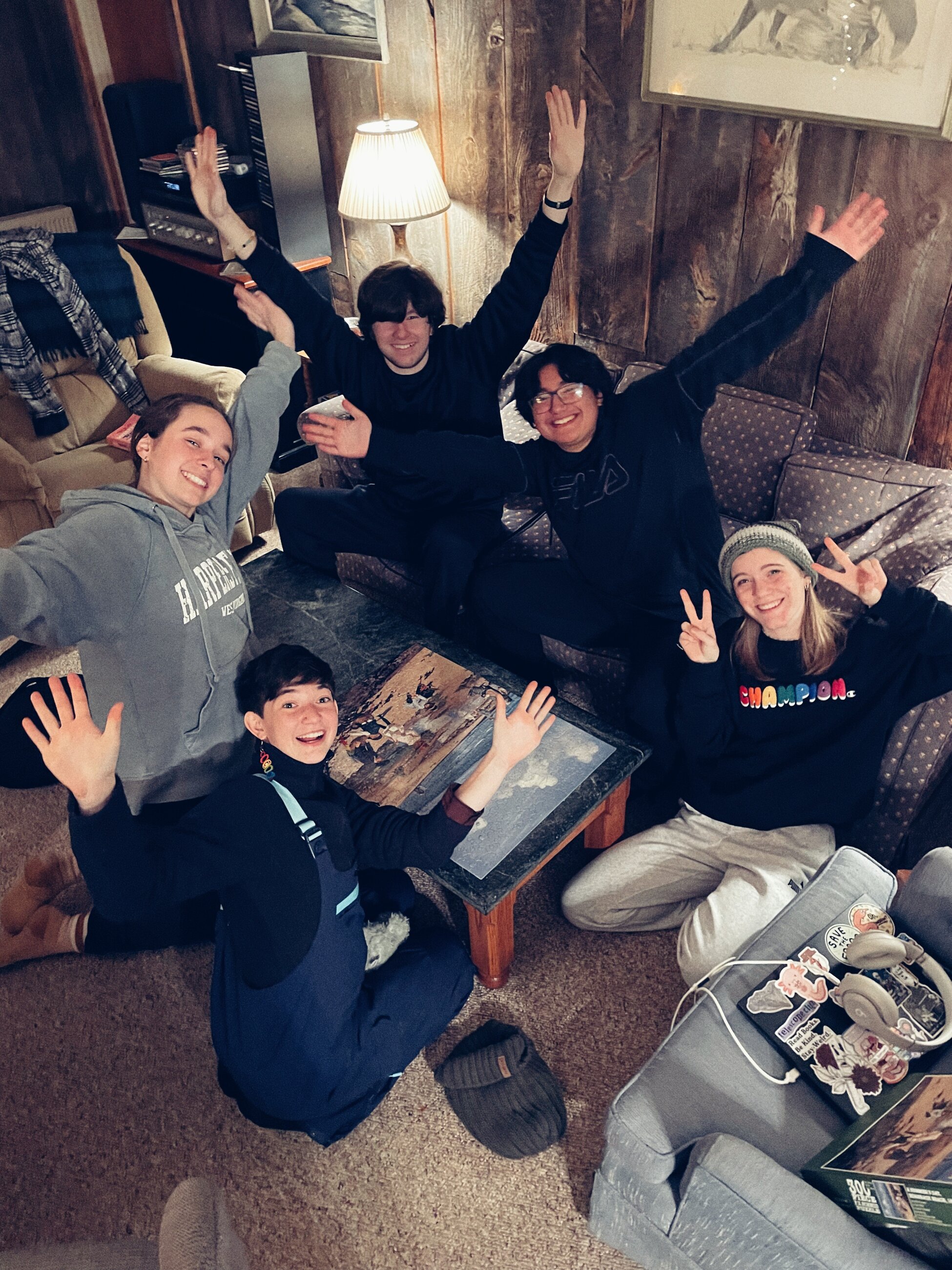 Conquering a puzzle during the Sugarloaf trip! (Wintering 2024)