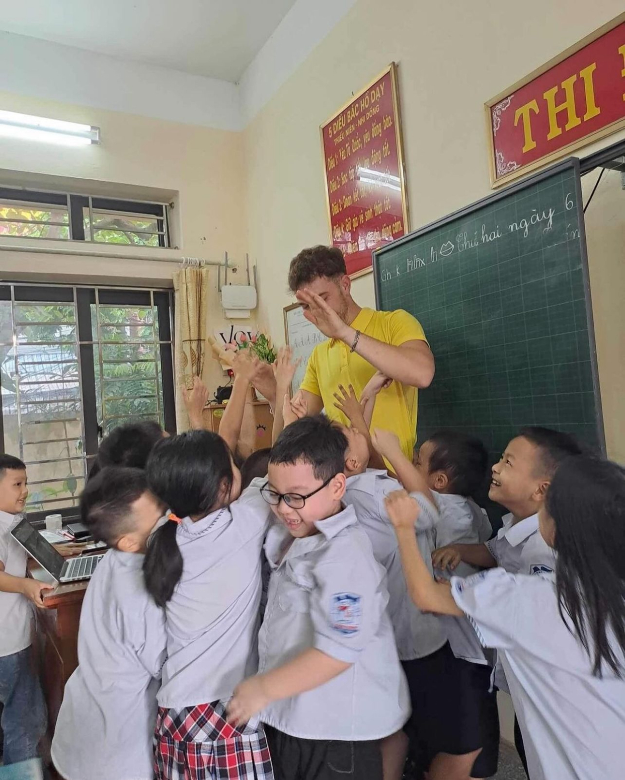 Me teaching in Ninh Binh at Le Hong Phong school