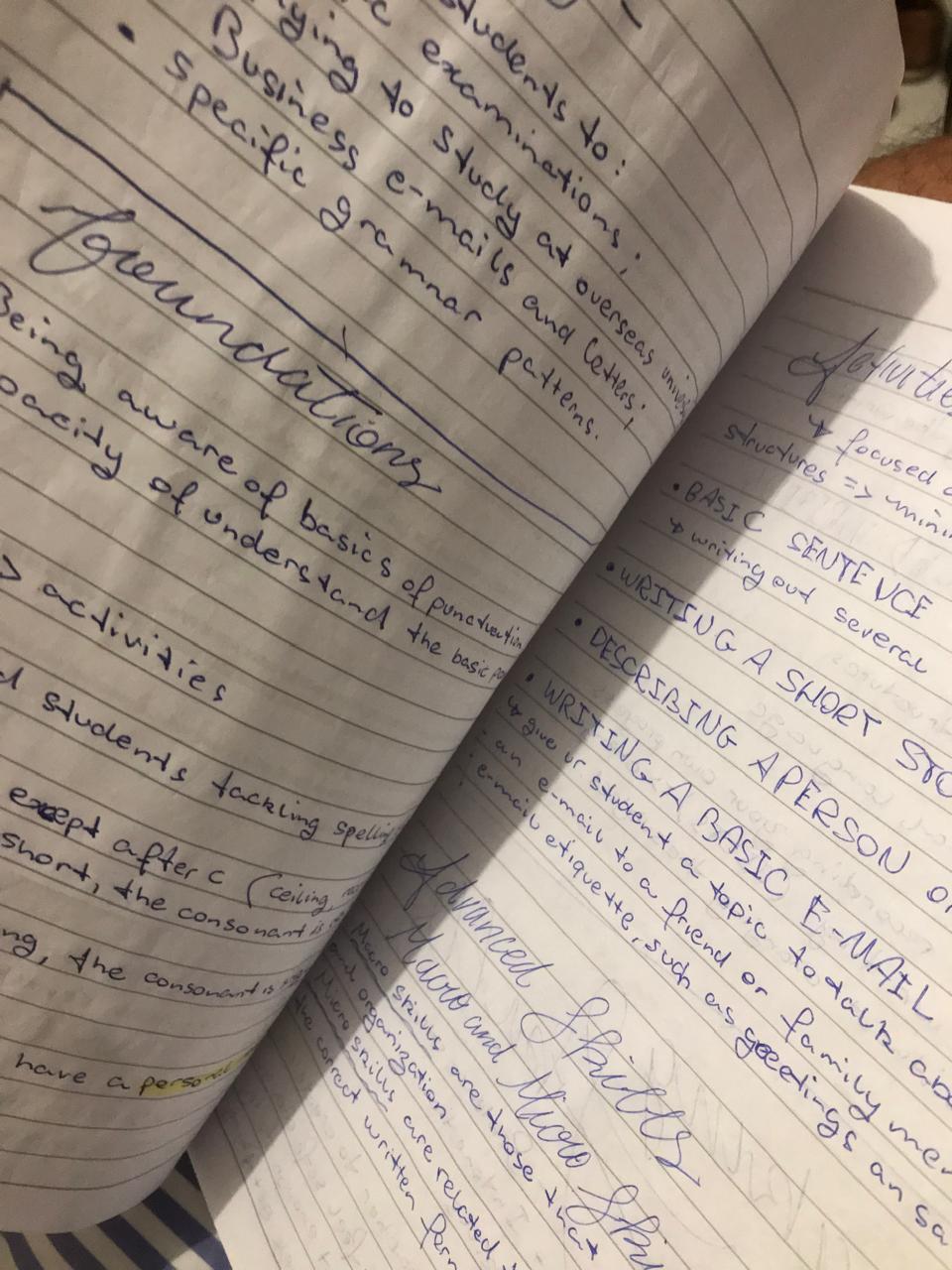 Writing notes...