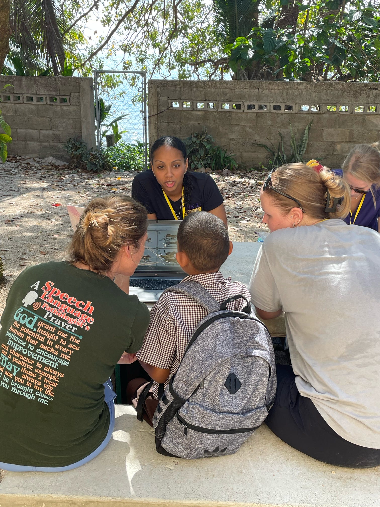 Administering an evaluation at one of the elementary schools.