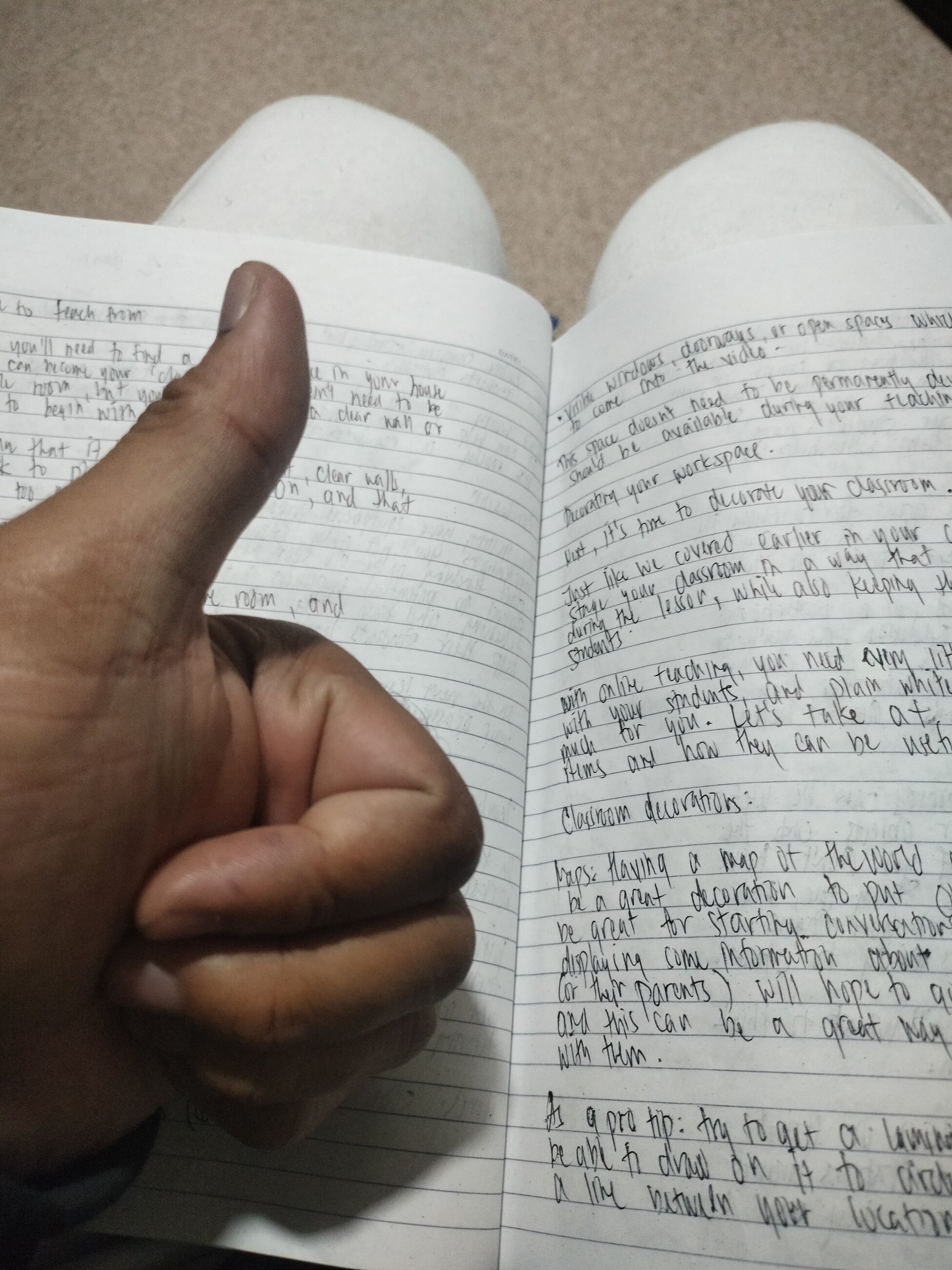 Picture of my studying my notes!!