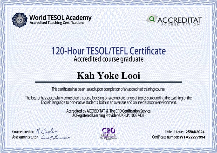 My labour of love- 120-Hour TESOL/TEFL Certificate