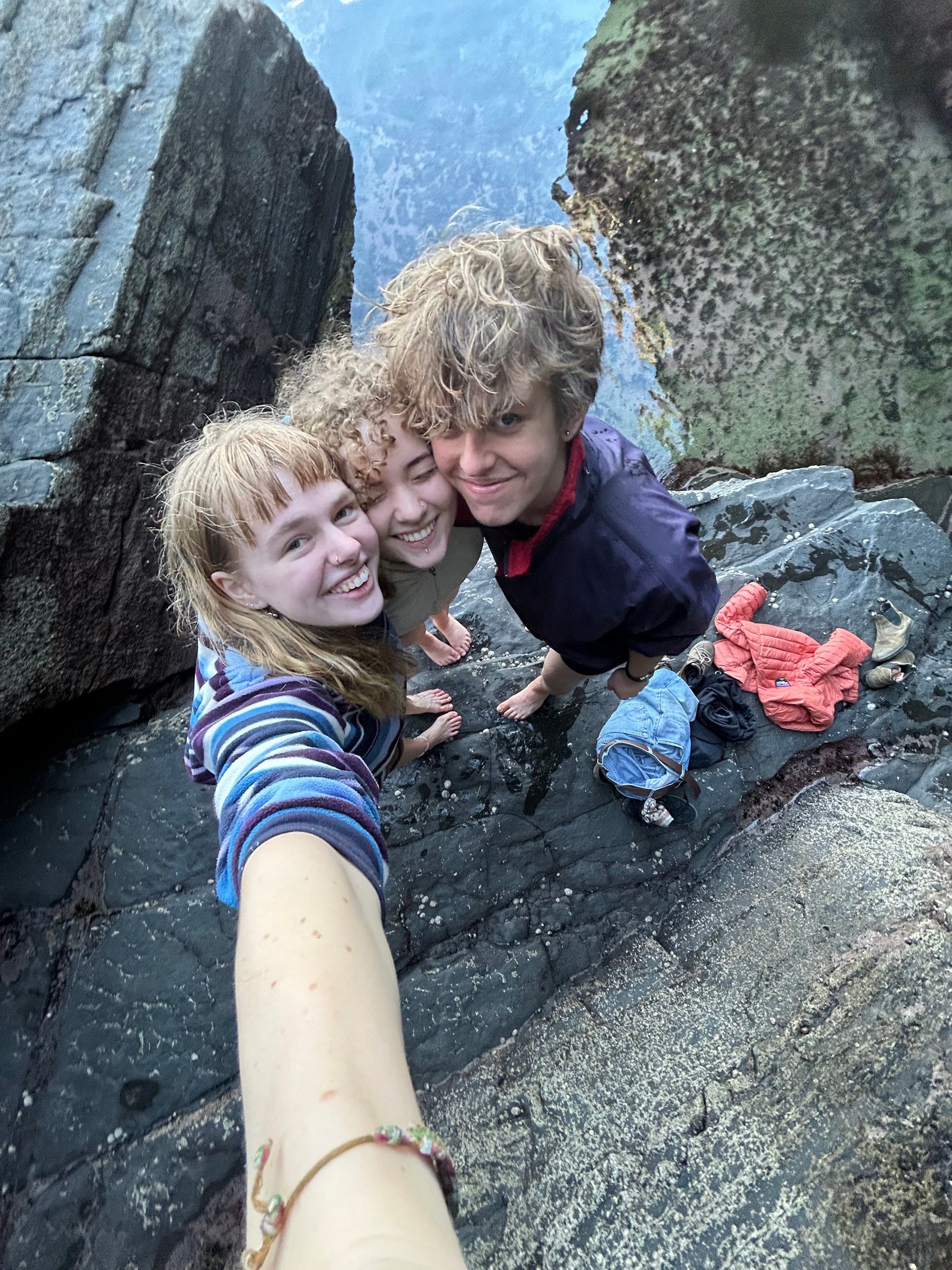 Exploring the cliffs next to our houses!