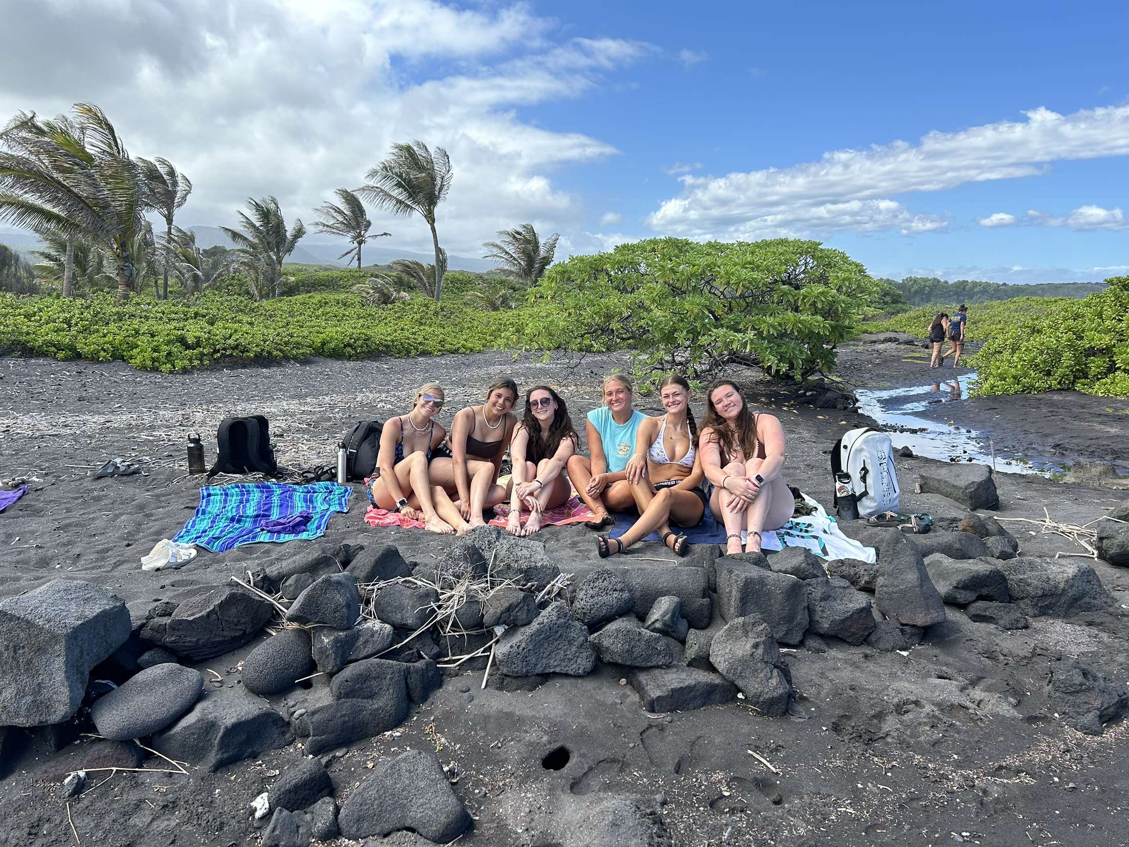 Me and some of the girls of our group chilling at the beach one of our last nights there.