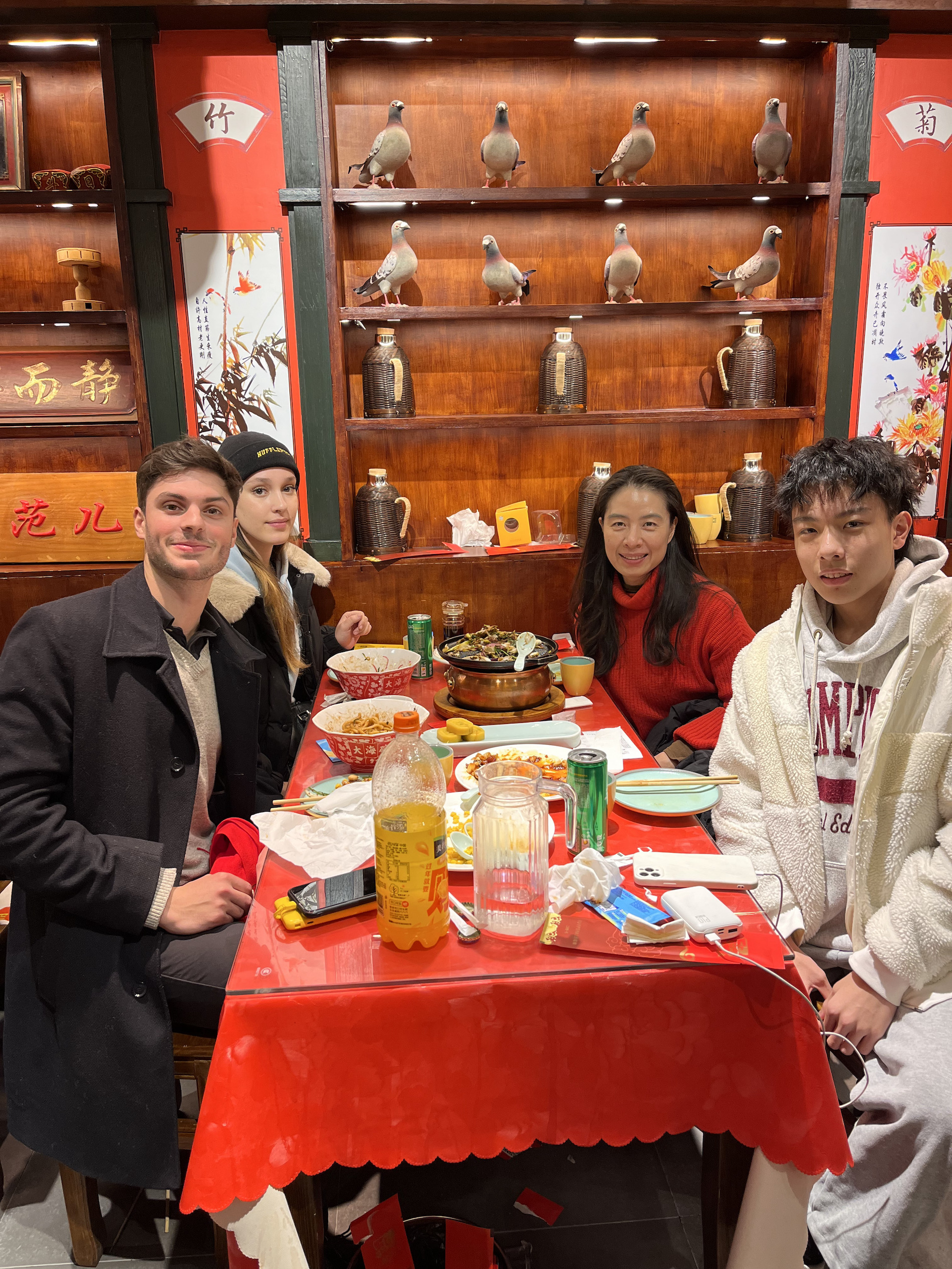 Dinner with a French friend and the mum and kid of my host family