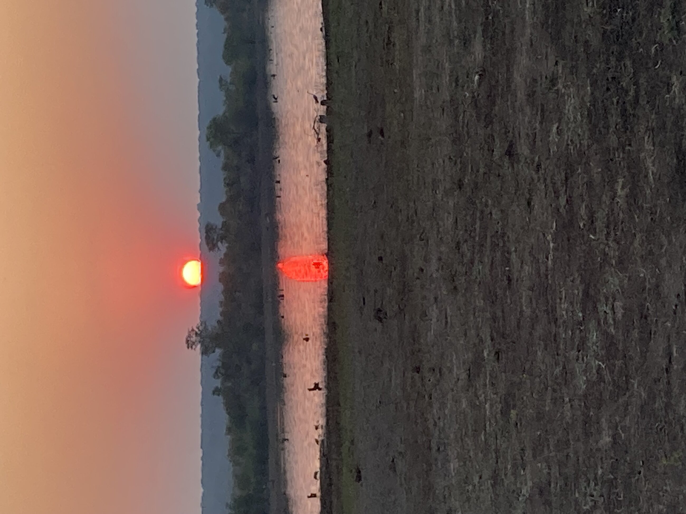 Our Thursday night campsite - sunset on the Nakavango Reserve.
