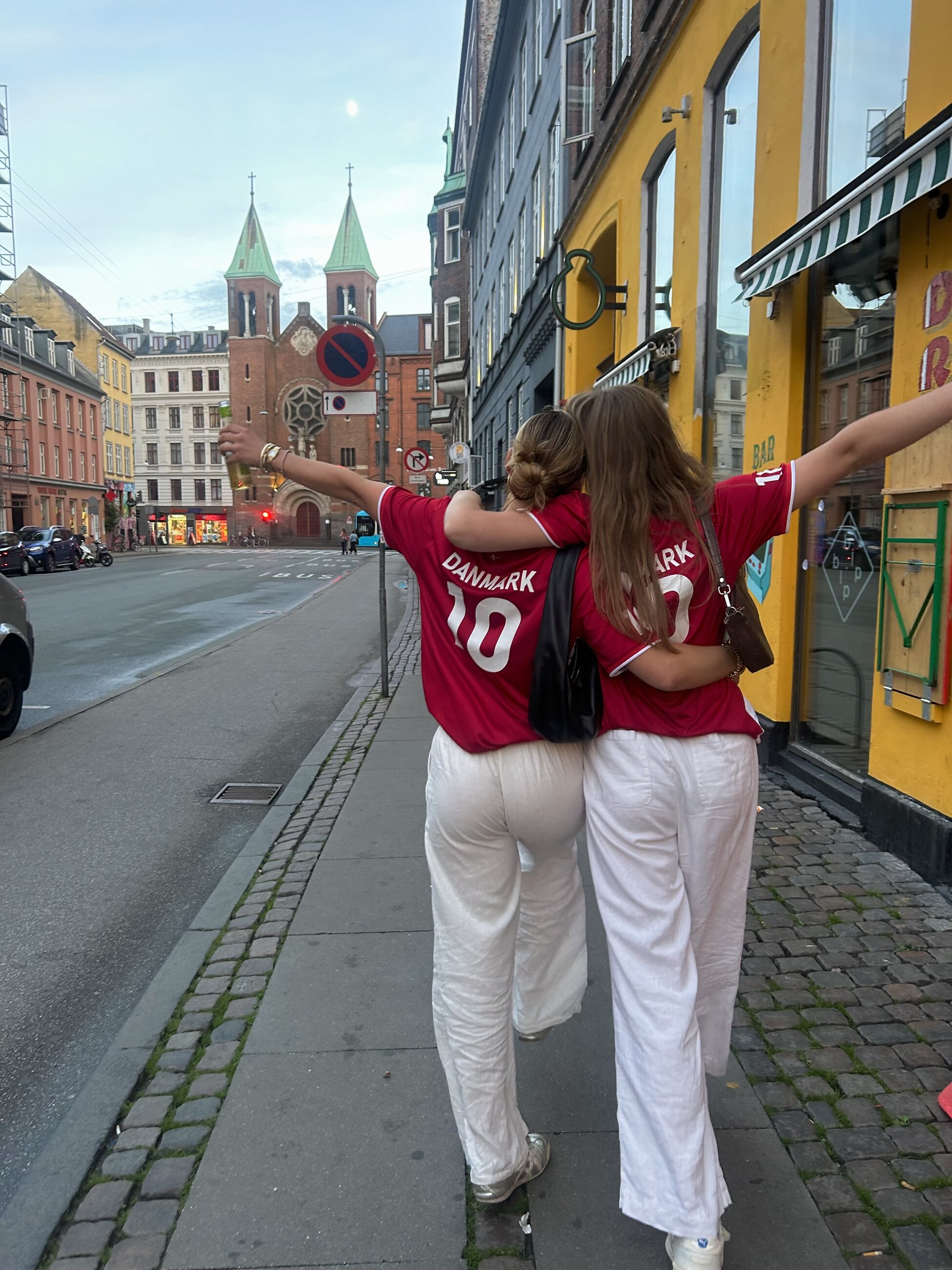Going to watch the Denmark football game with my new best friend!