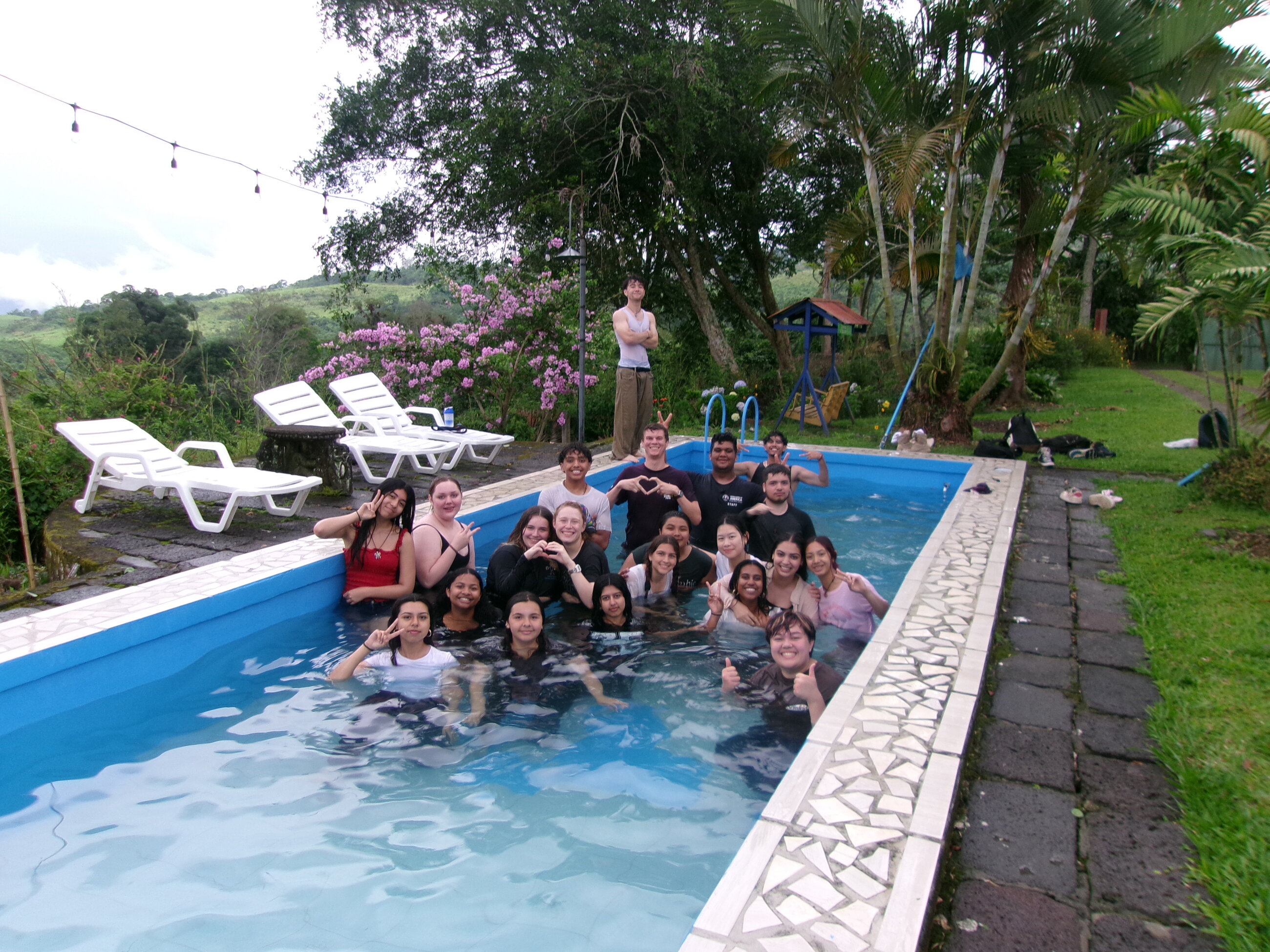 Jumping into the pool on our last day of CAP 