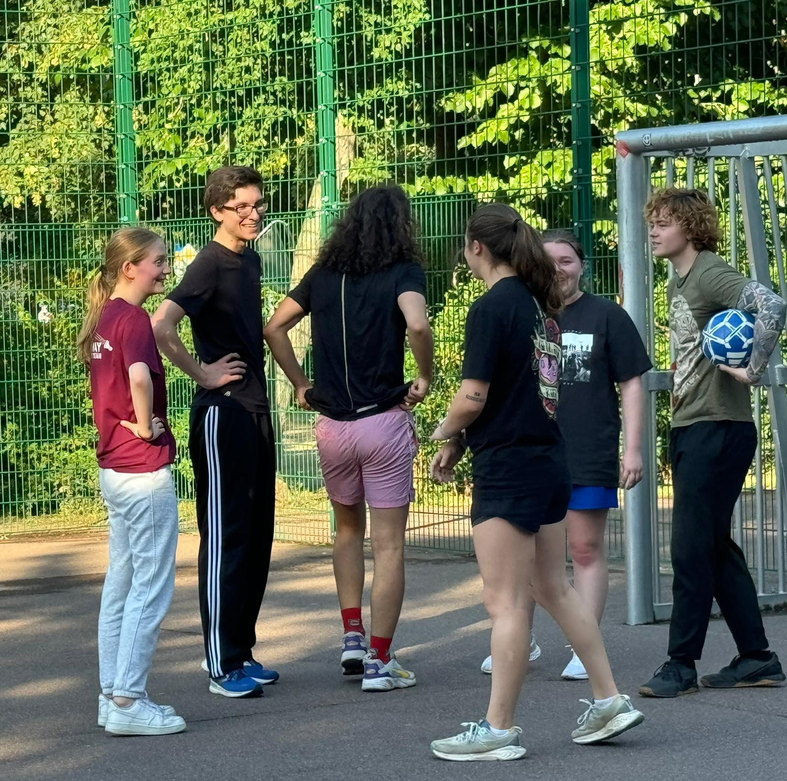 The team at the weekly football match