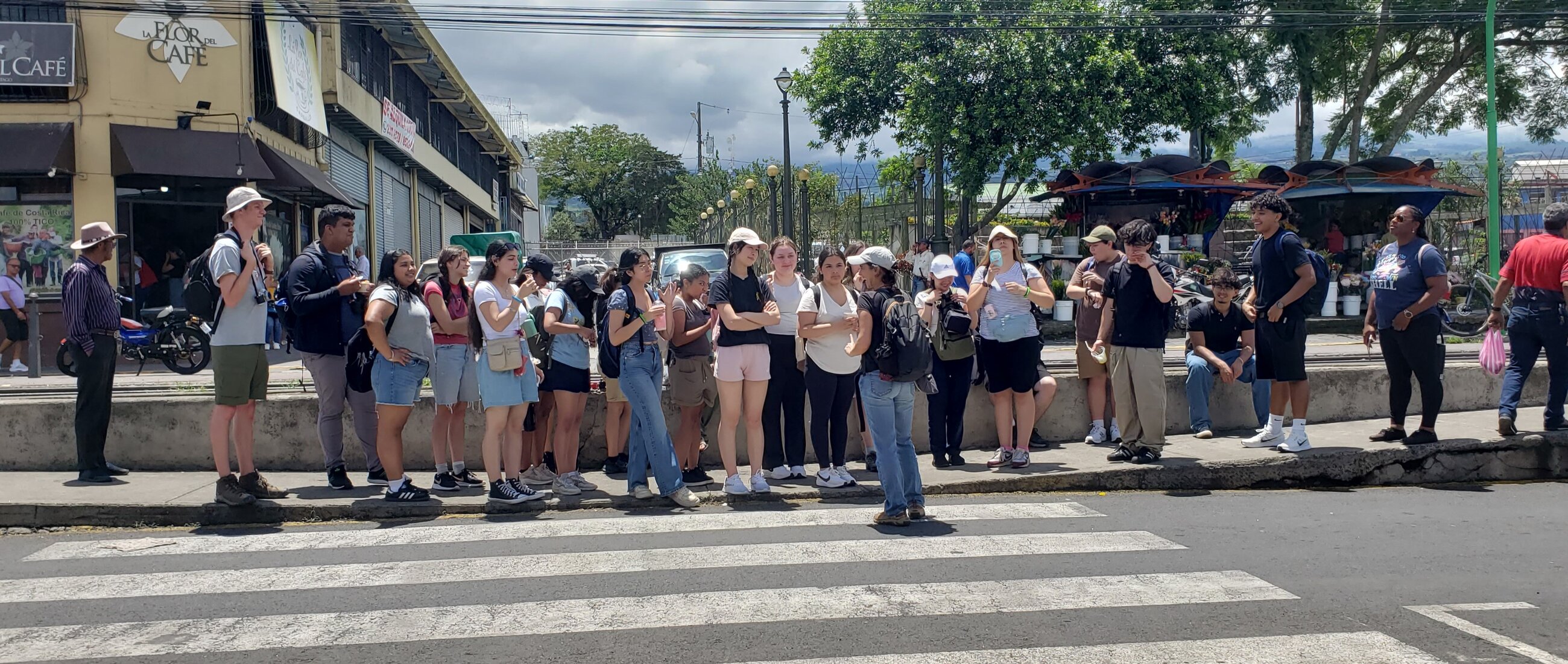 Guide telling us about Cartago, while in Cartago