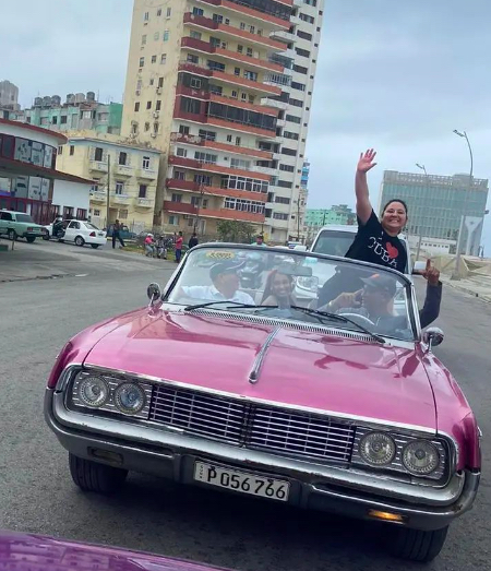 Driving down the Malecon in an Oldsmobile Starfire!