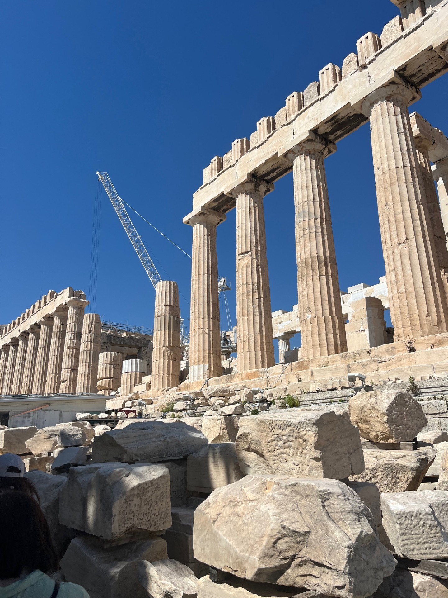 Got to visit the restoration workshop next to the Parthenon for class!