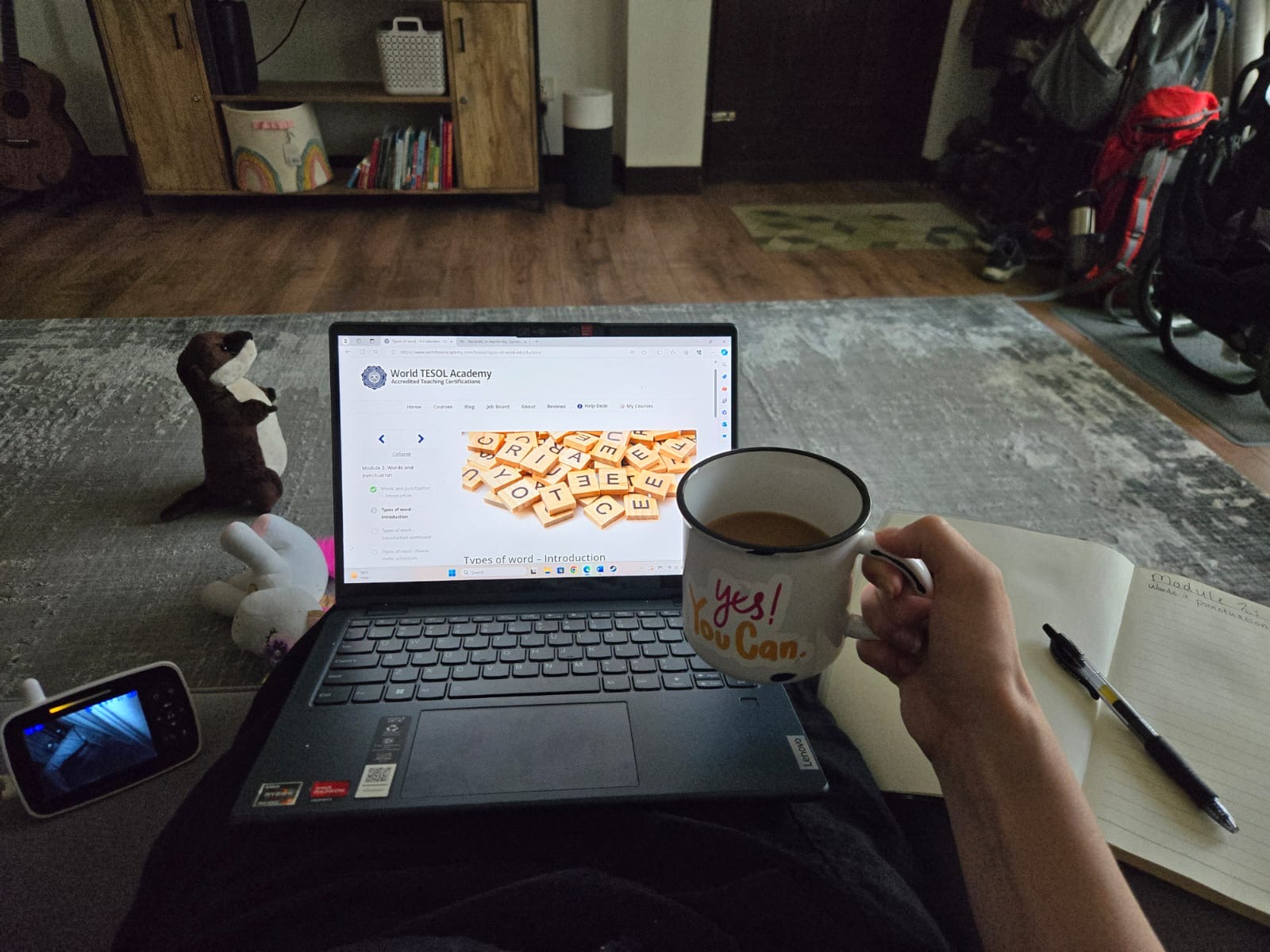 A working mom during a nap