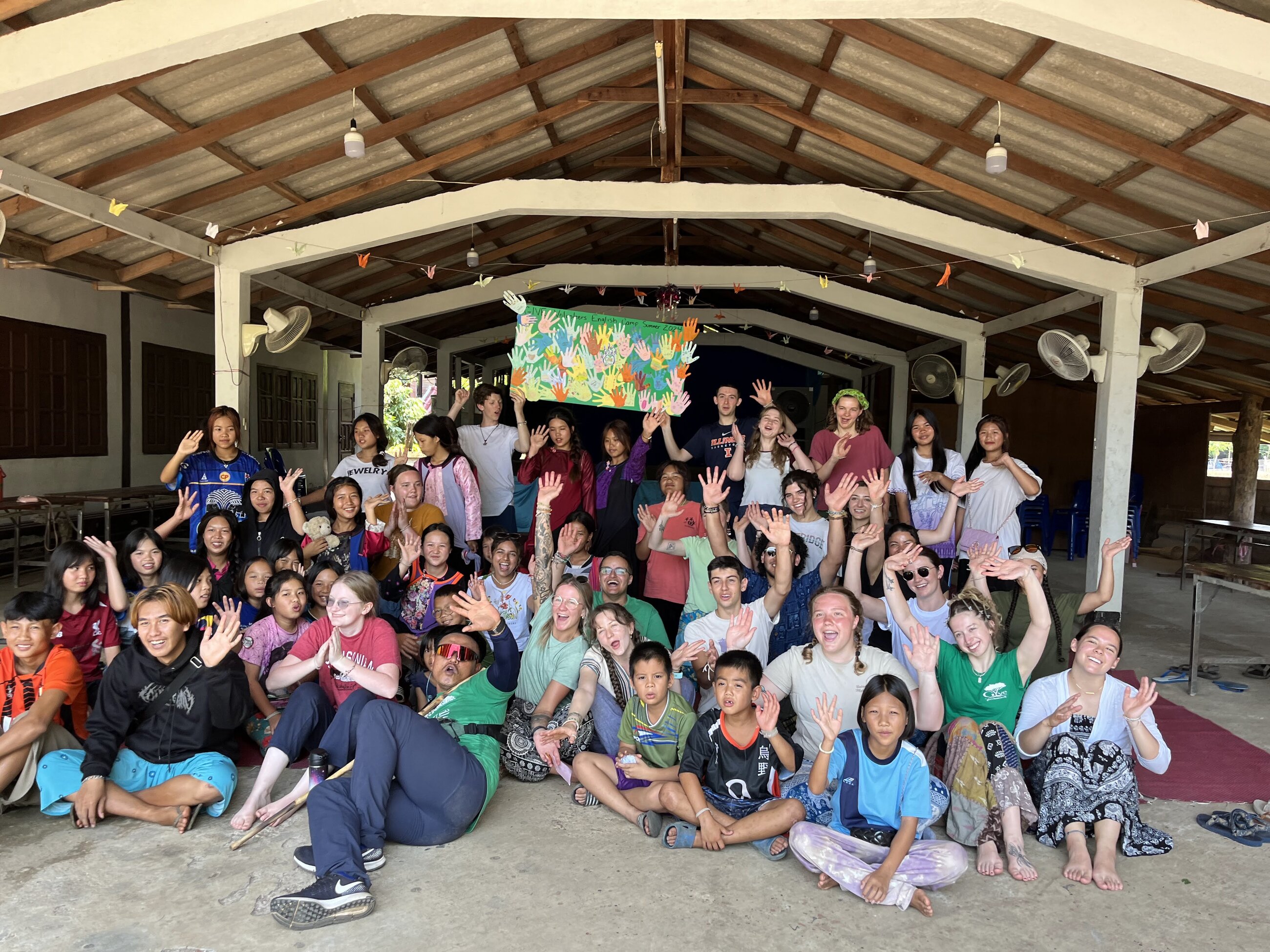 Teaching English to a local school in Mueang Khong