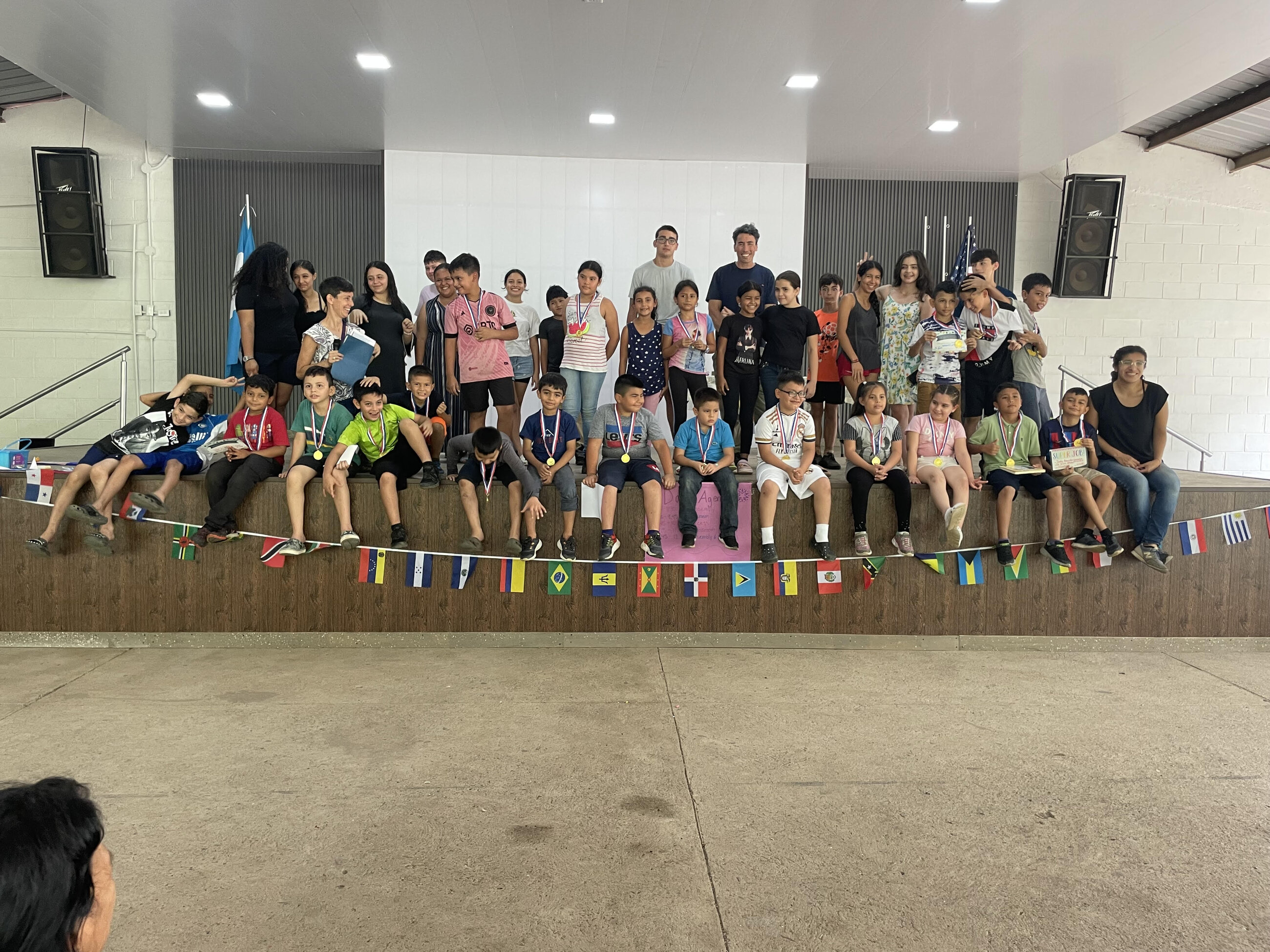 Group picture of summer camp counselors and students