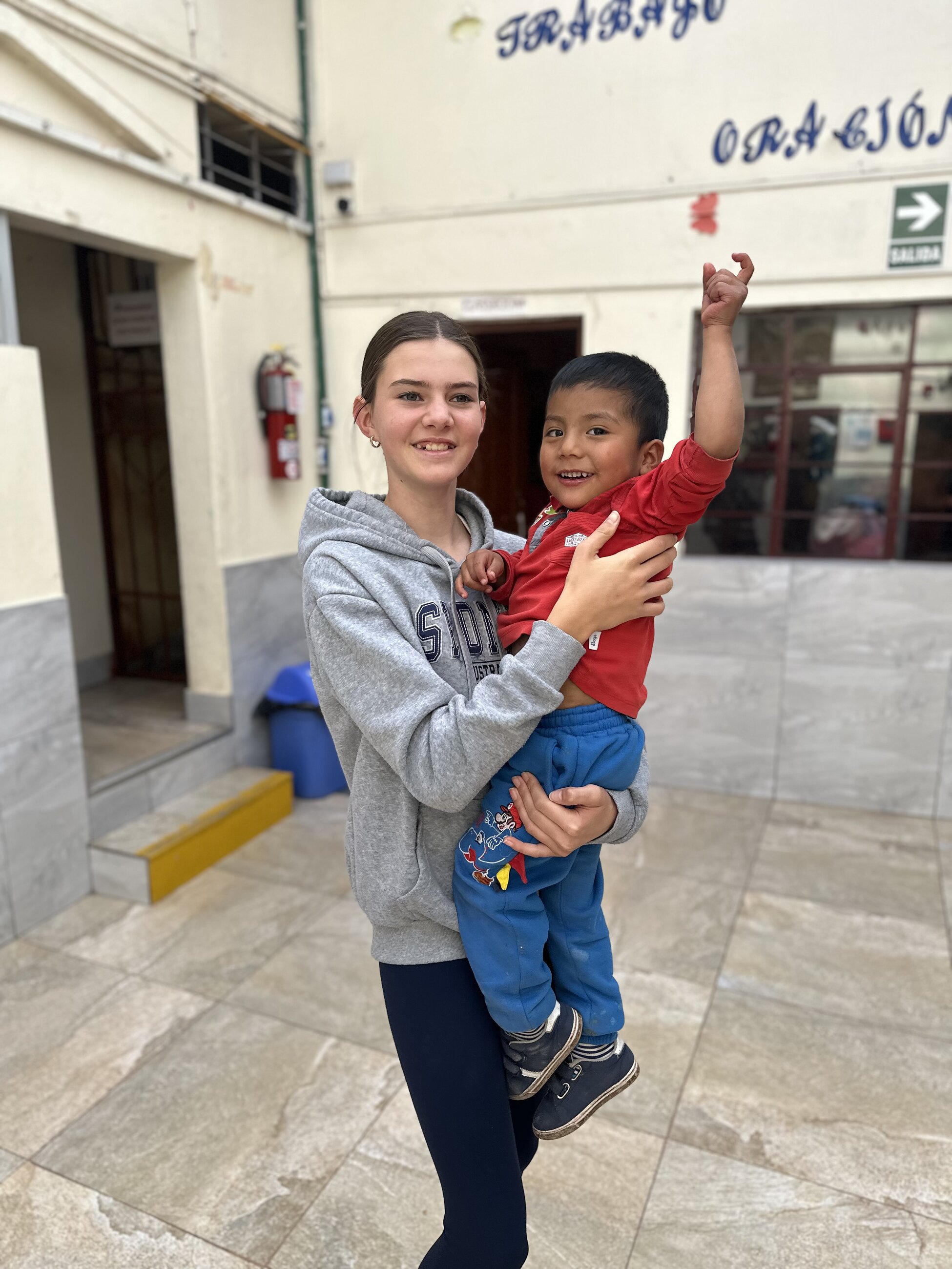 Our daughter with one of the kids