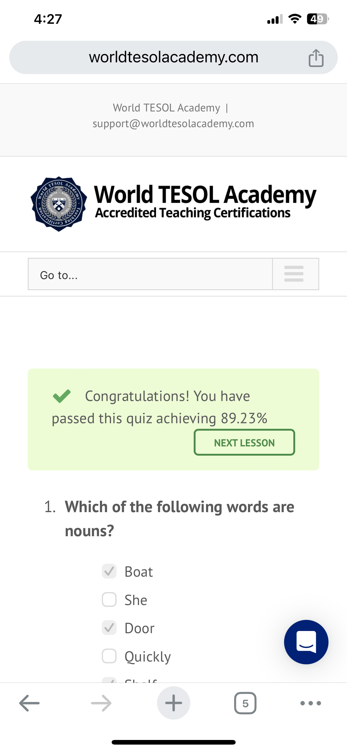 Passed my final test!