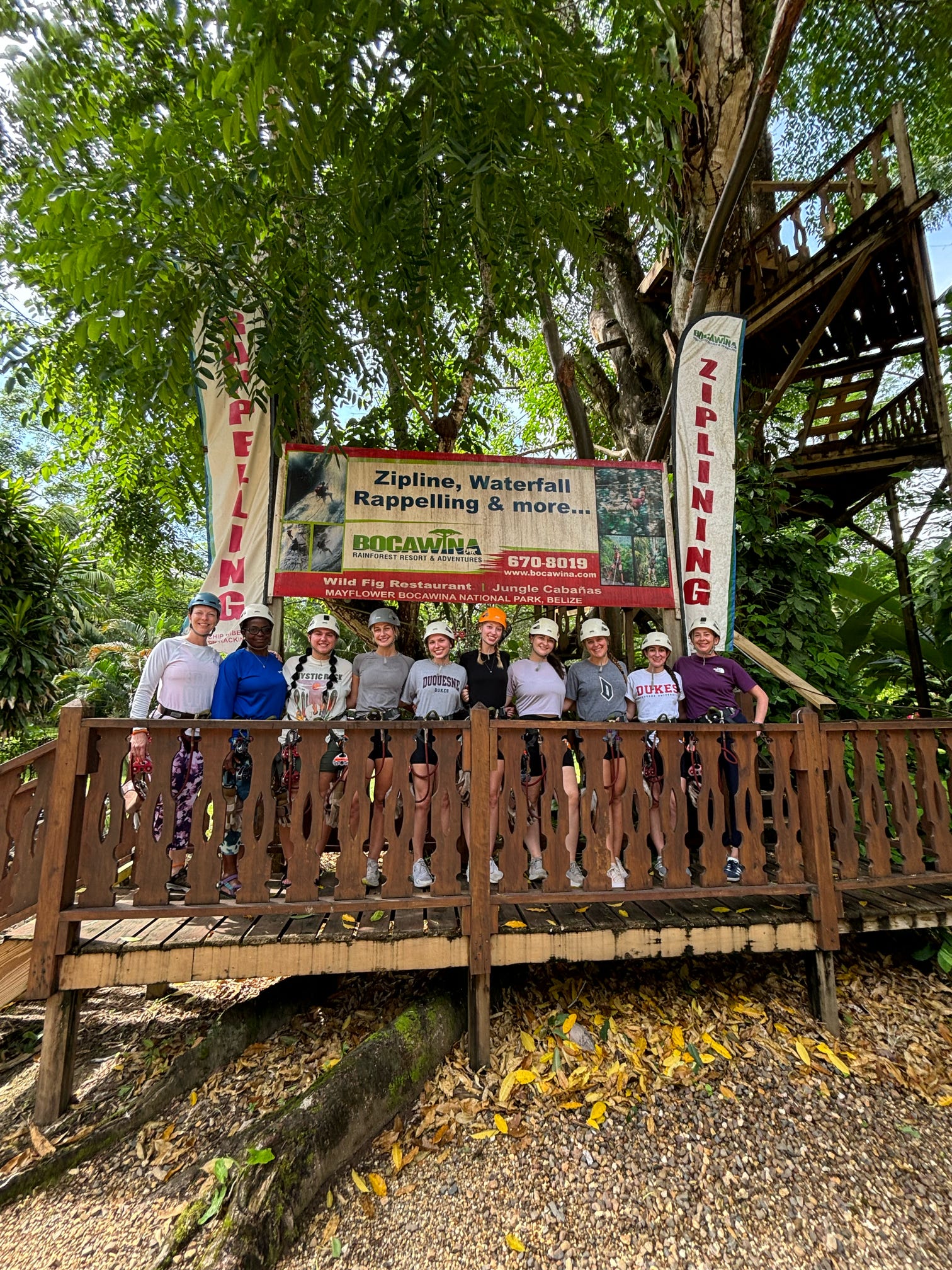 Zip lining trough the jungle