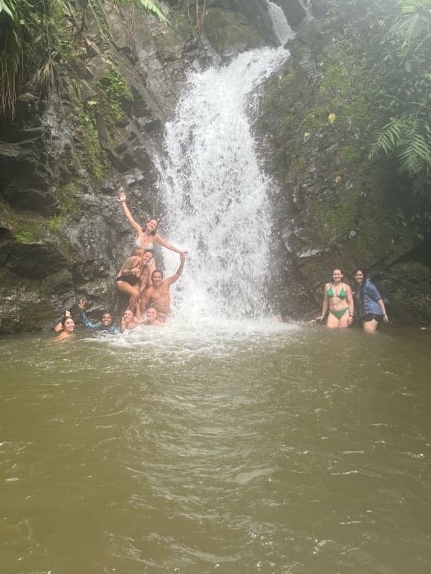 At a water fall the locals showed us