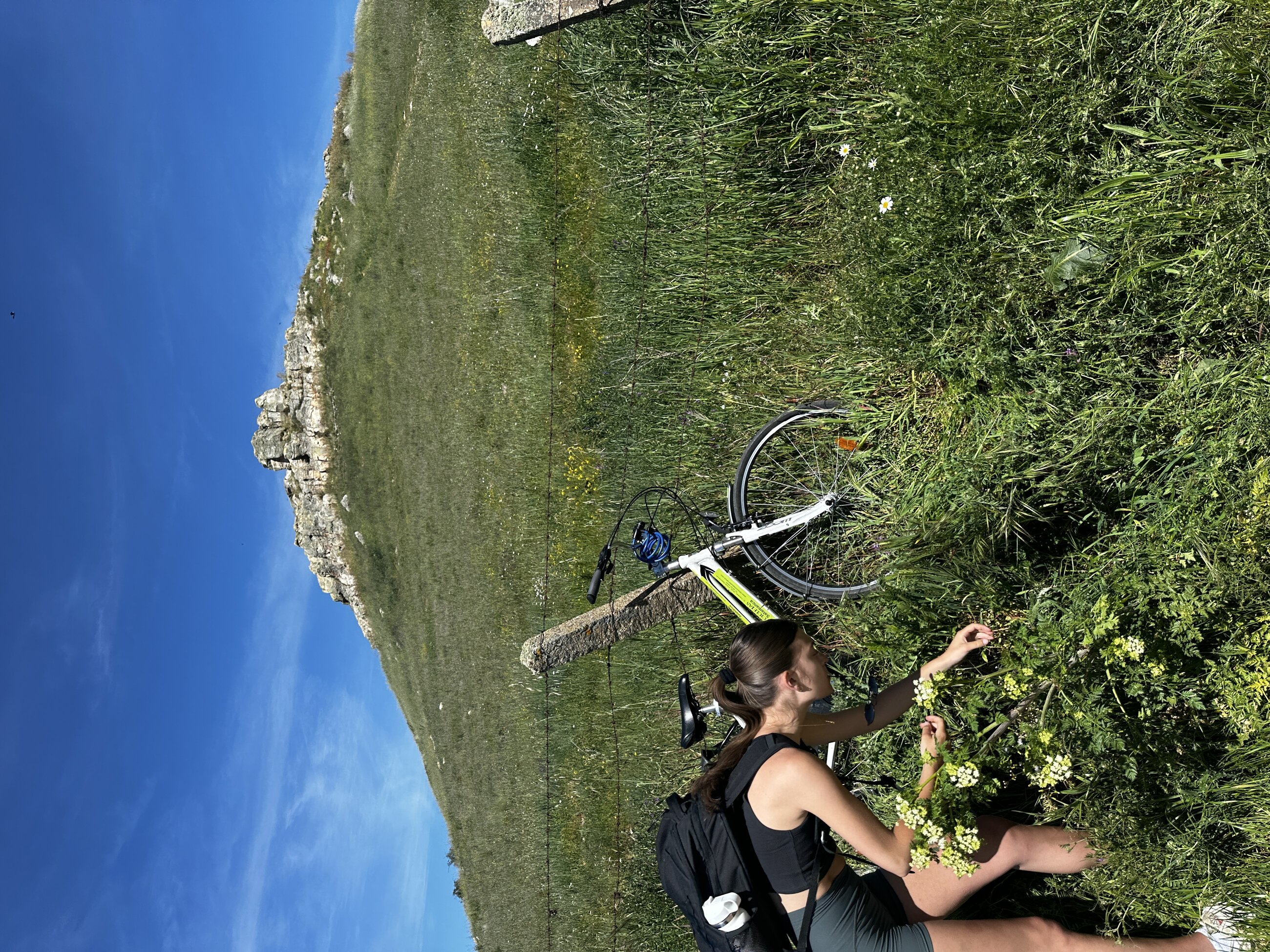 biking to countryside hills