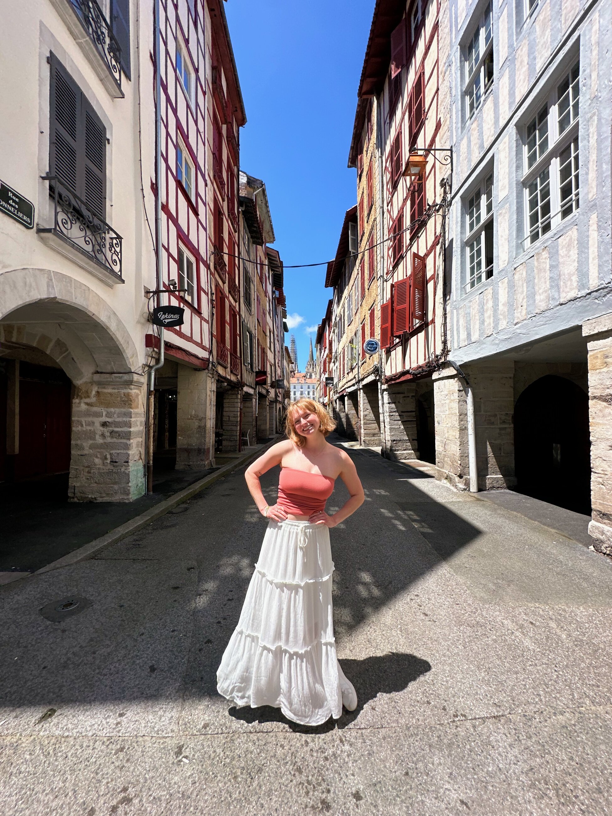 Me in Bayonne during a day excursion to the Basque Coast hosted by USAC!