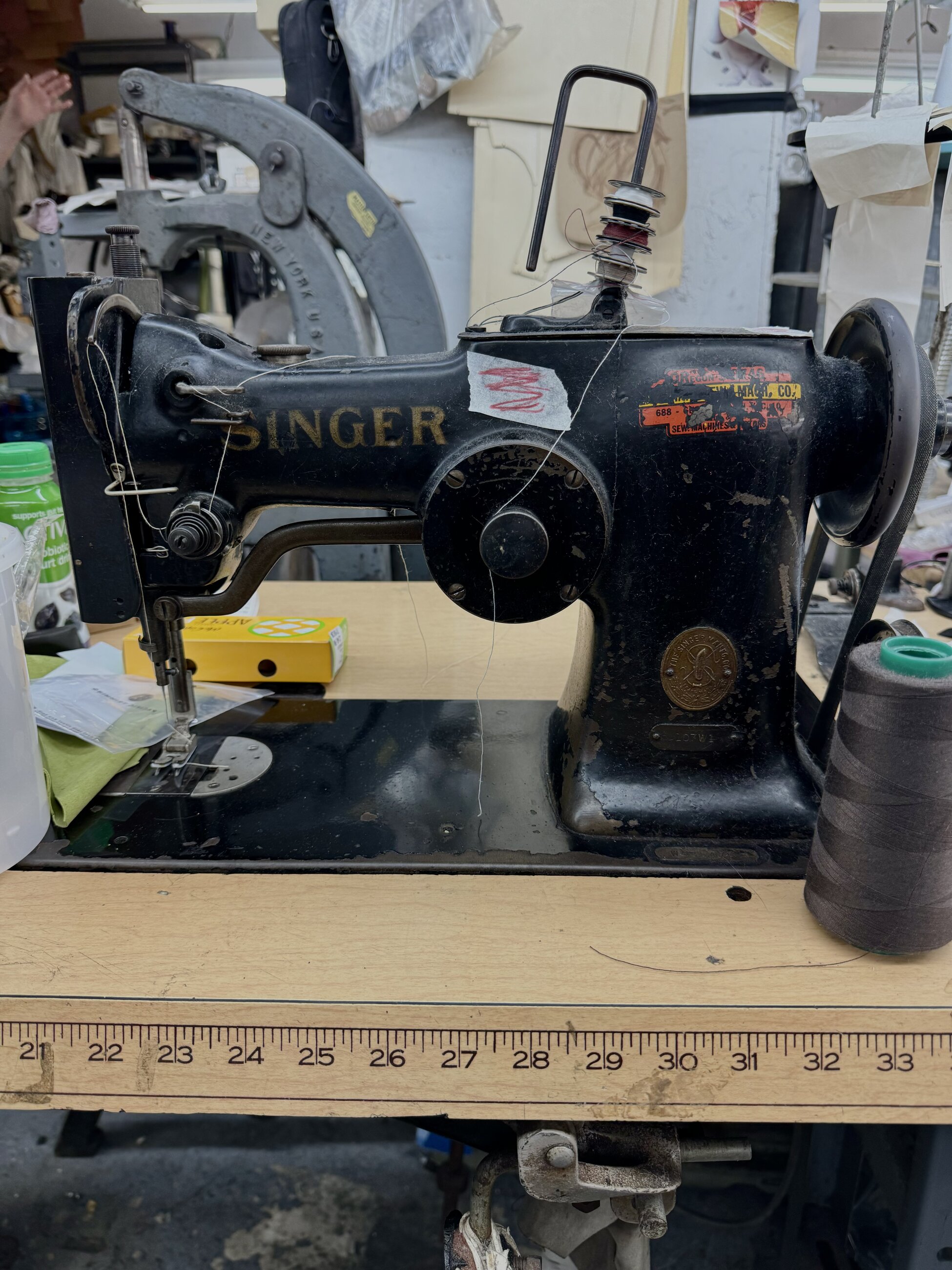 Sewing machine at leather factory!