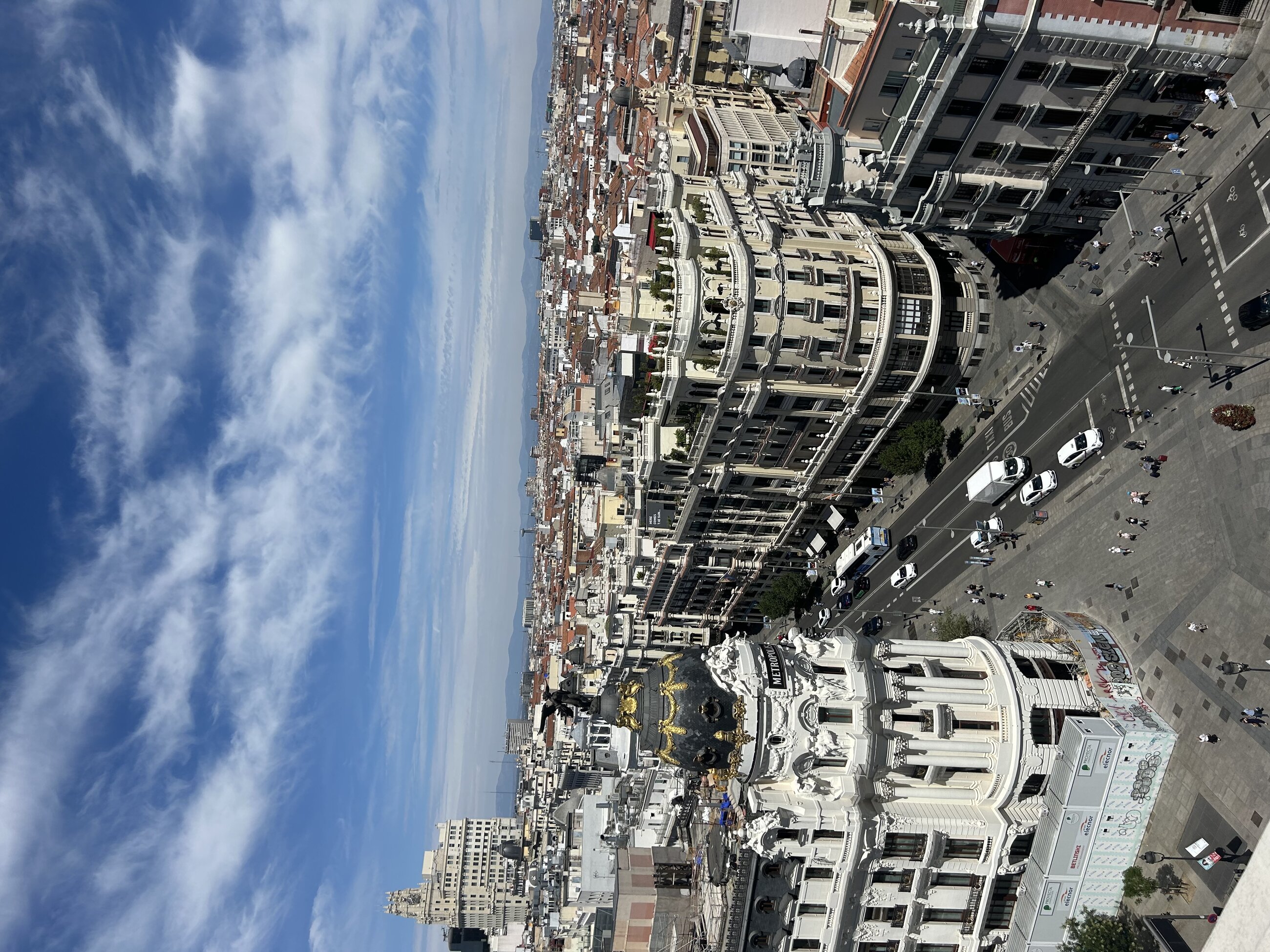 View of Grand Via from the top of the Circulo de Bellas Artes